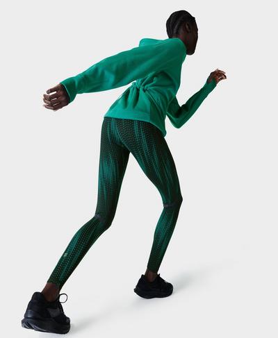Zero Gravity High-Waisted Running Leggings, Green SB Fade Print | Sweaty Betty