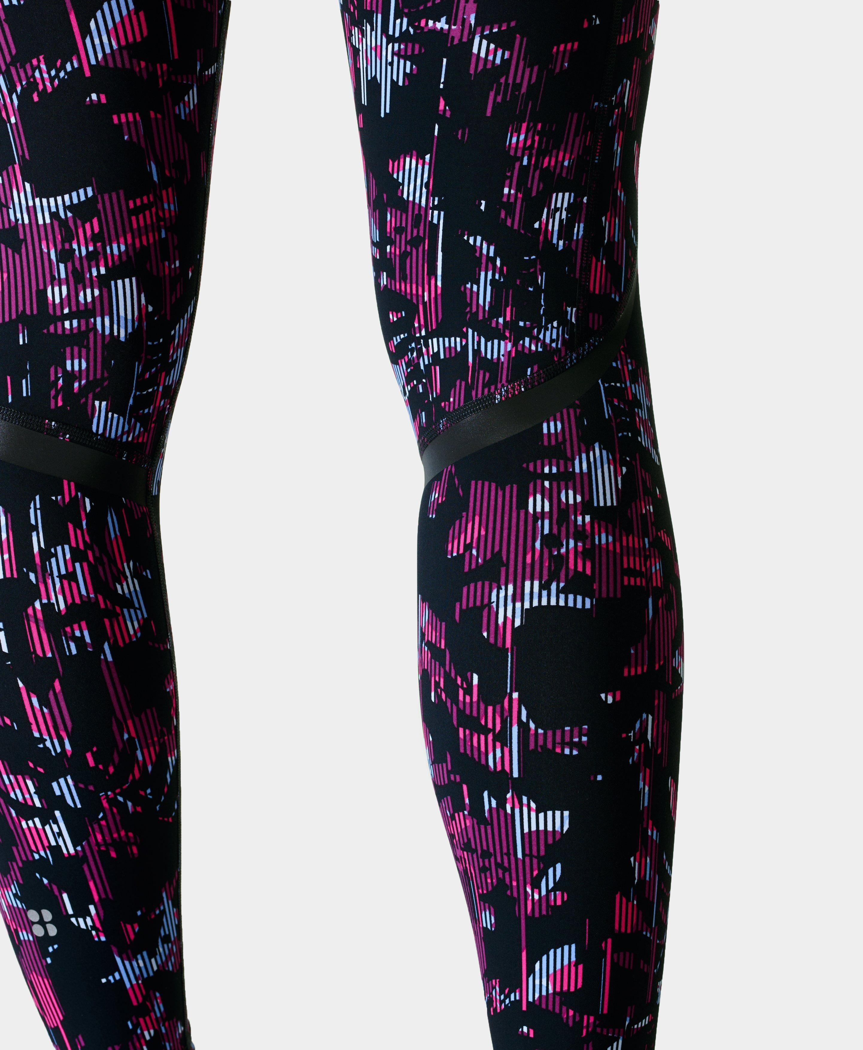 Zero Gravity High-Waisted Running Tight - Pink Floral Glitch Print, Women's  Leggings