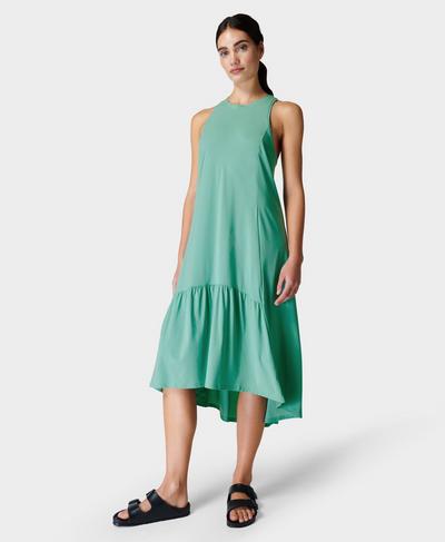Explorer Ace Midi Dress, Spectrum Green | Sweaty Betty