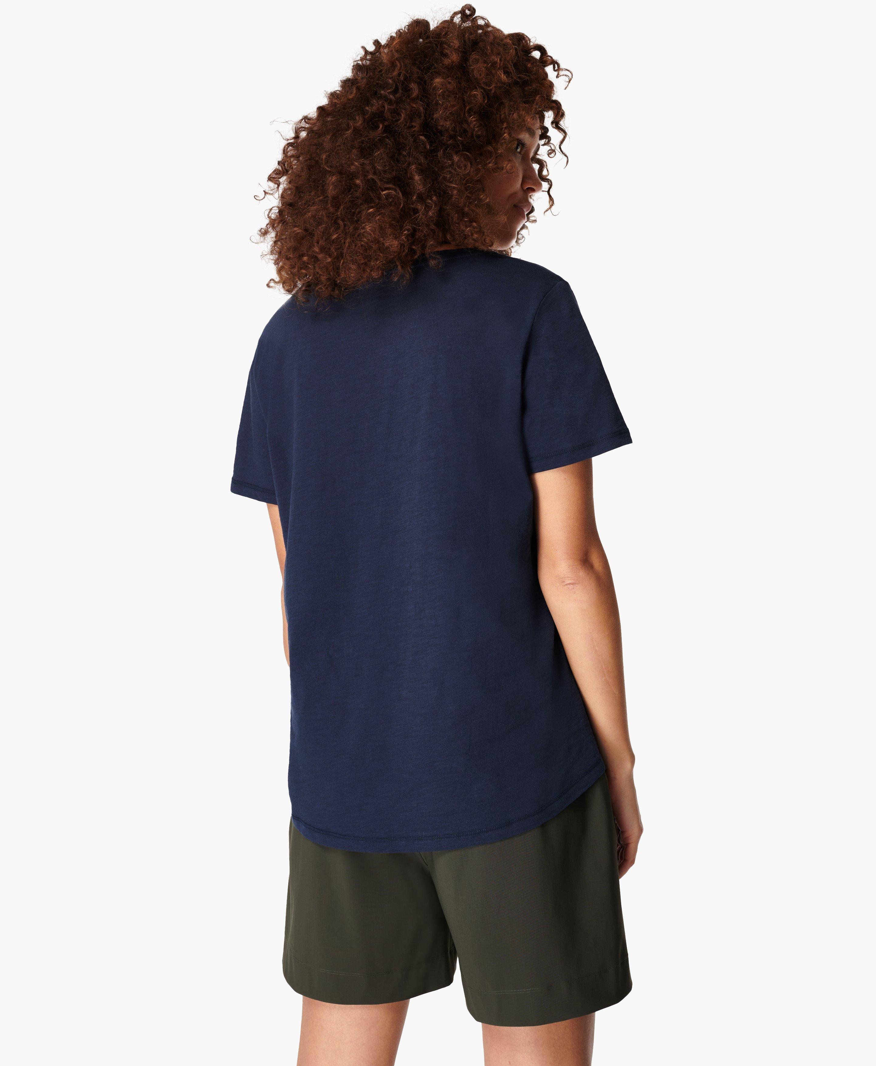 Womens navy blue v neck sale t shirt