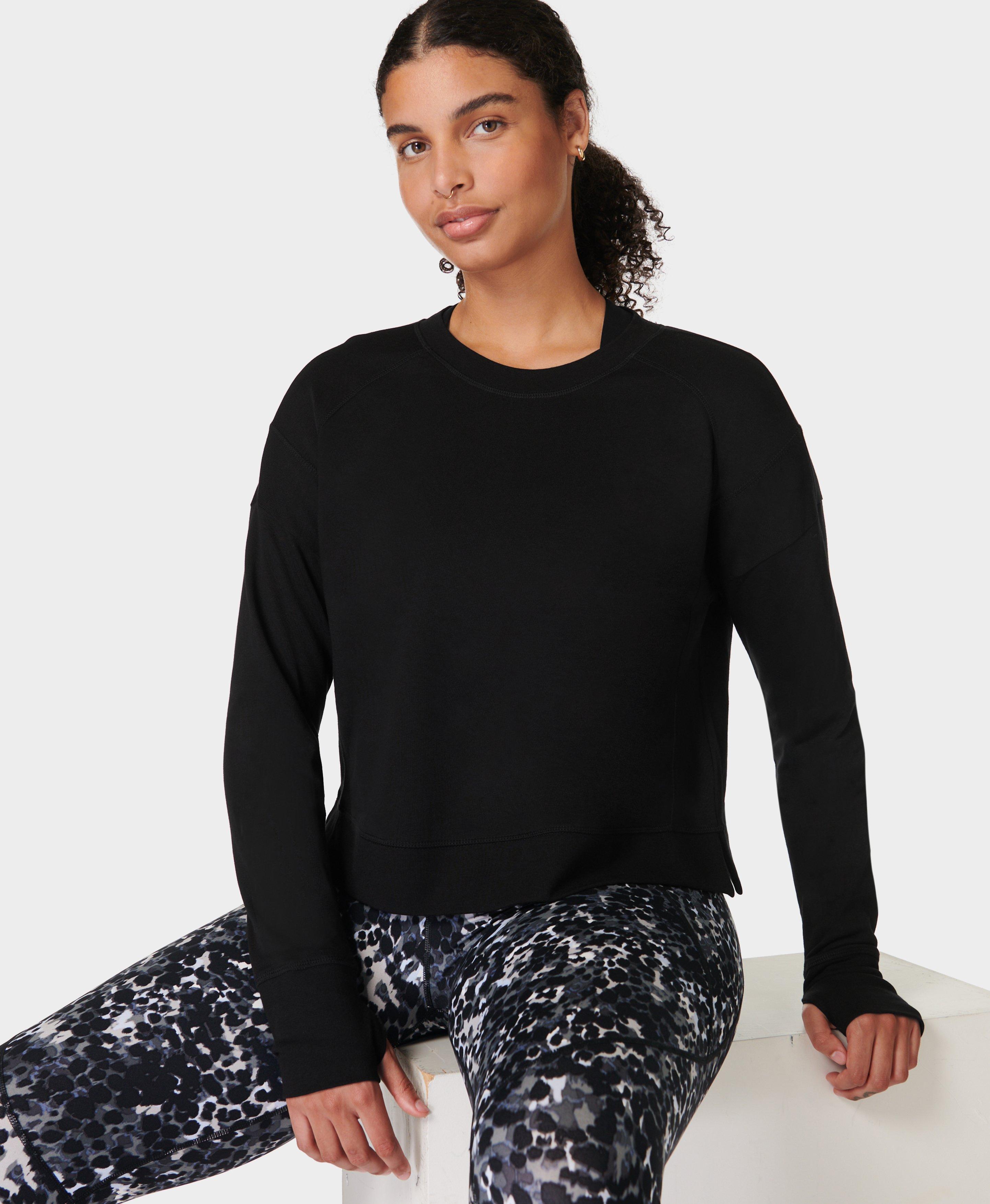 CROP SWEATSHIRT - BLACK