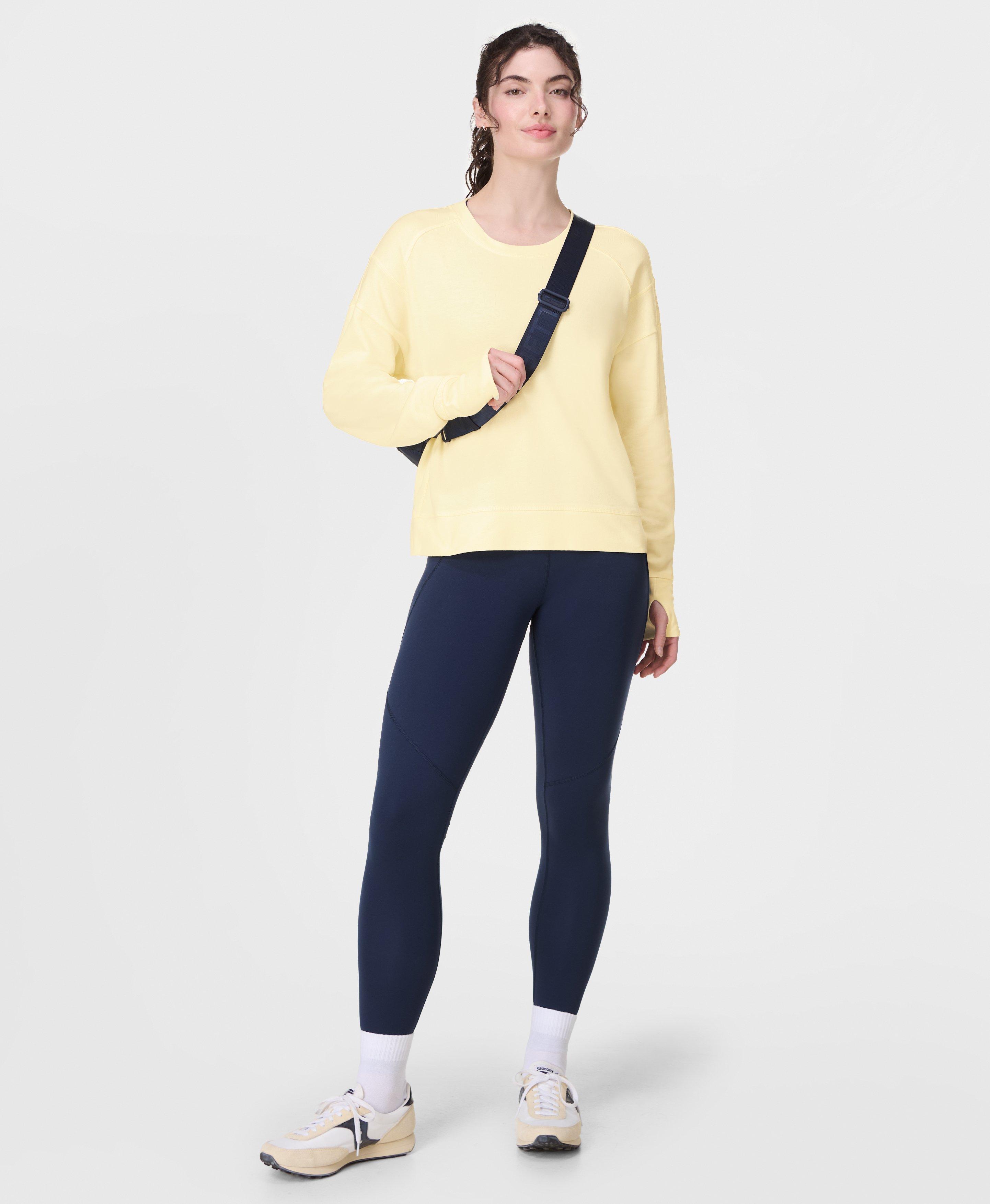 Sweaty Betty After Class Crop Sweatshirt, Yellow, Women's XXS
