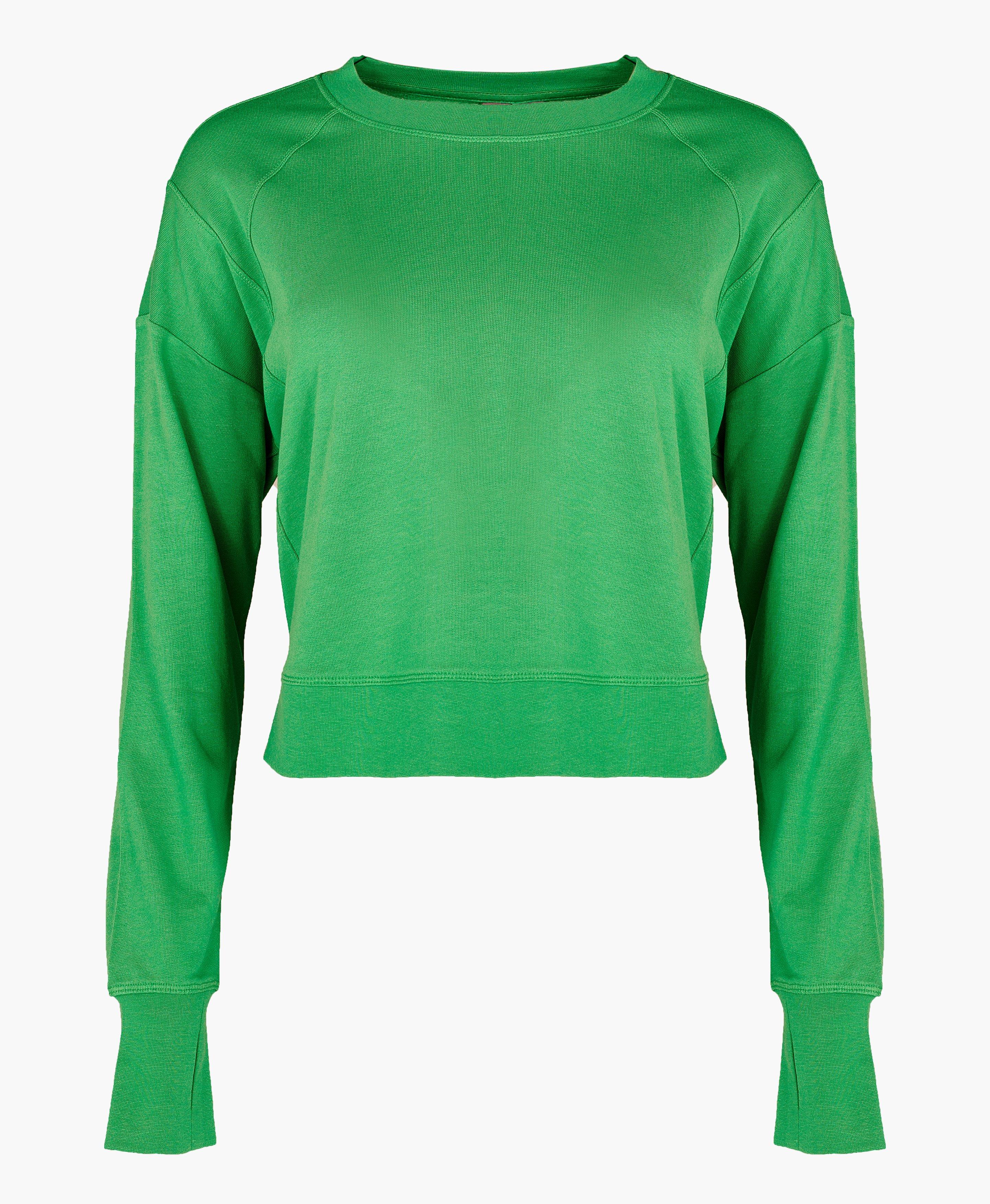 Green hotsell cropped sweatshirt