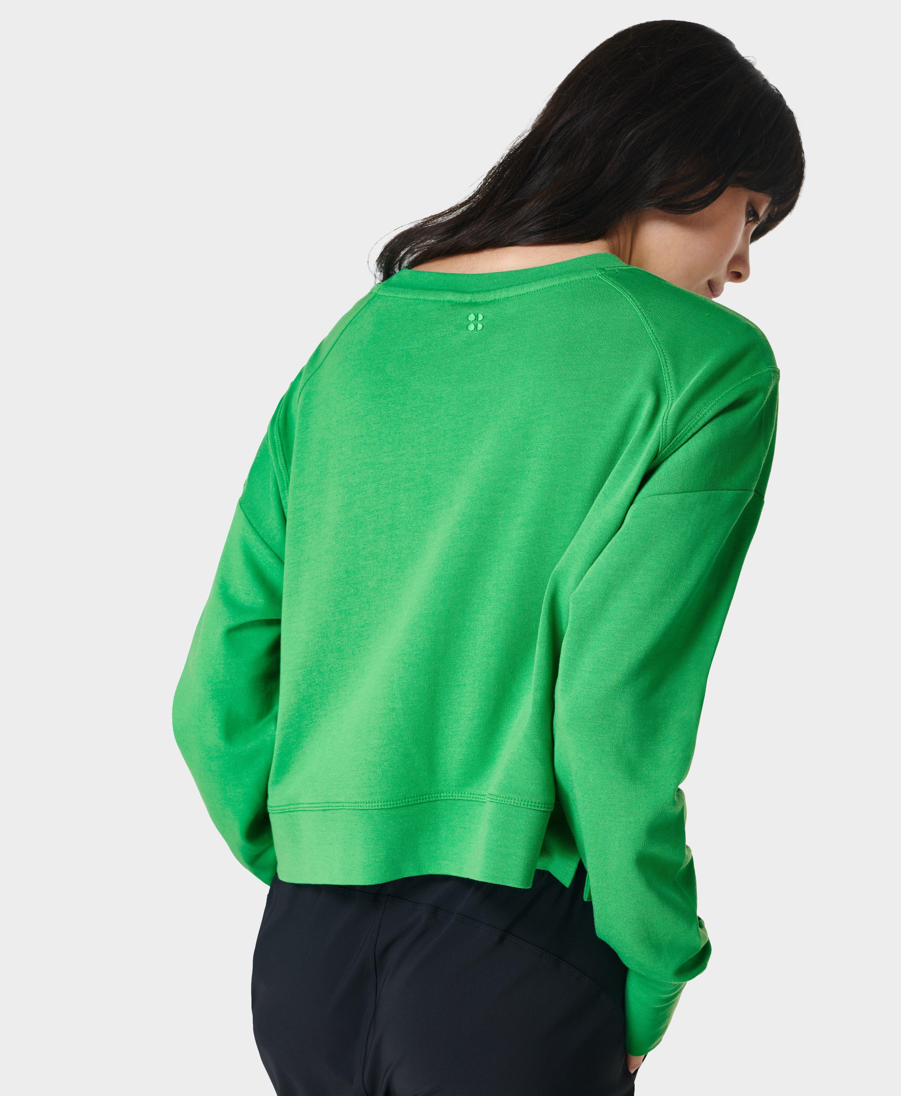 After Class Crop Sweatshirt Court Green Women s Sweaters