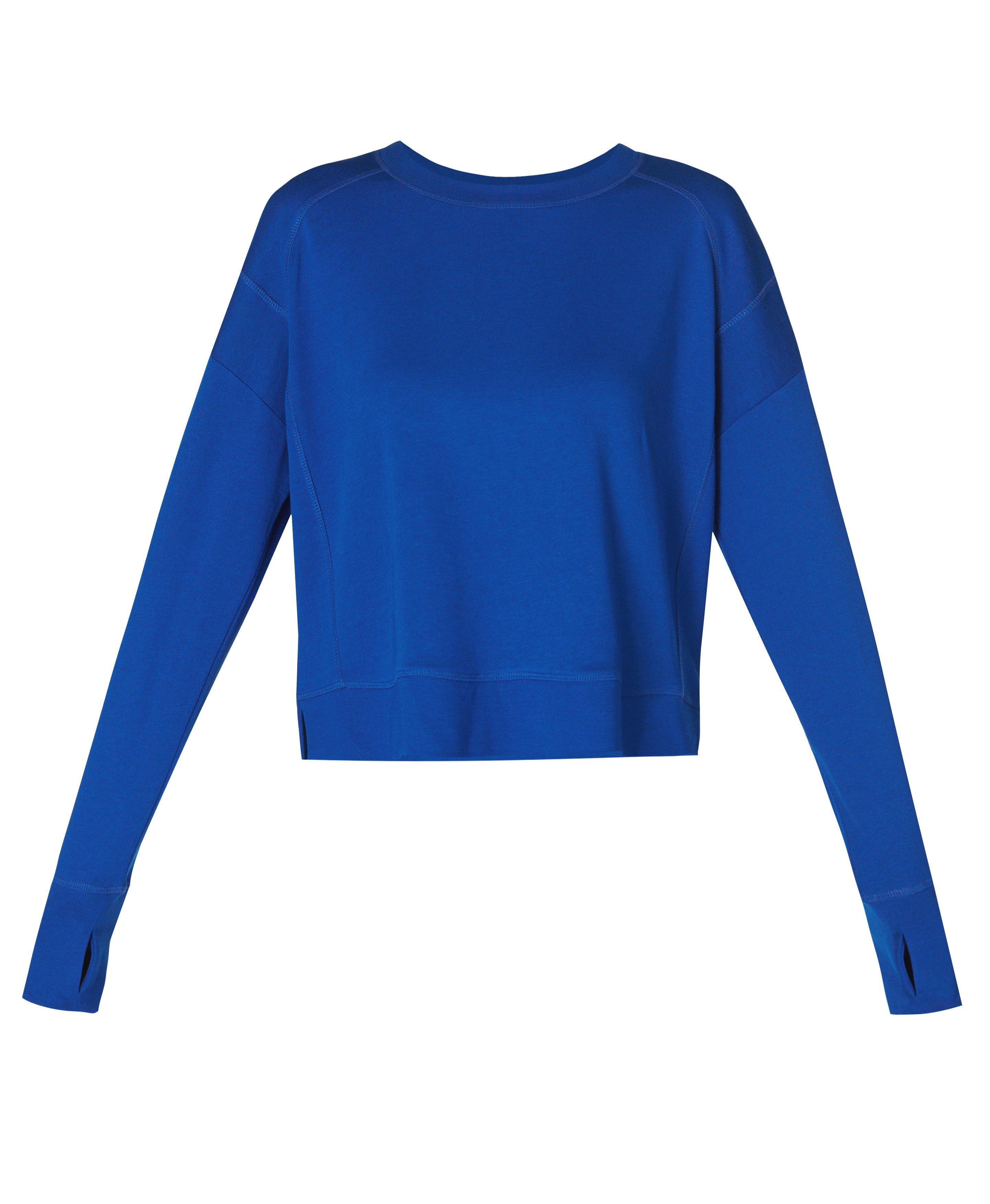 After Class Crop Sweatshirt Lightning Blue Women s Sweaters Hoodies Sweaty Betty