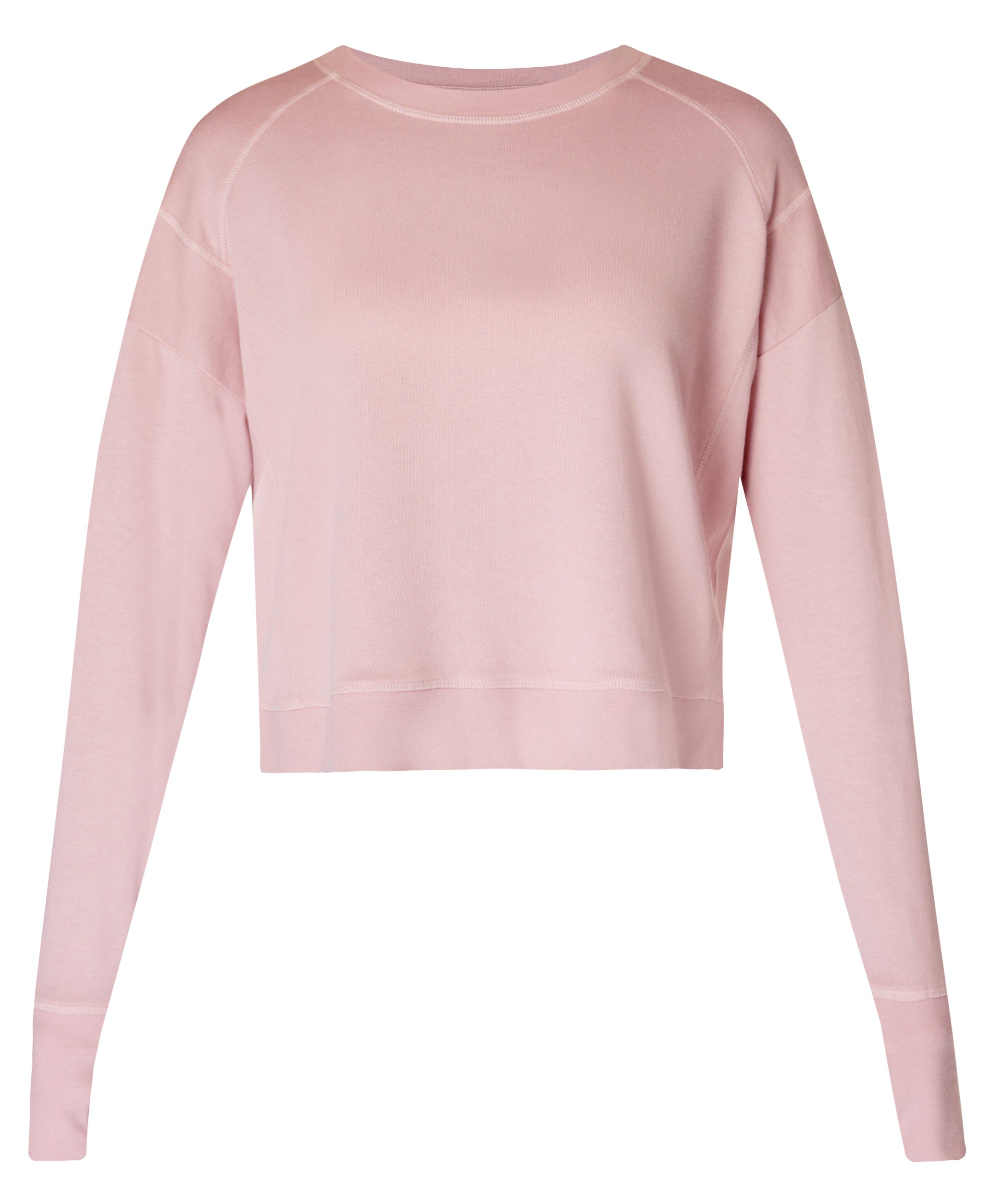 Pink sweatshirt crop top online