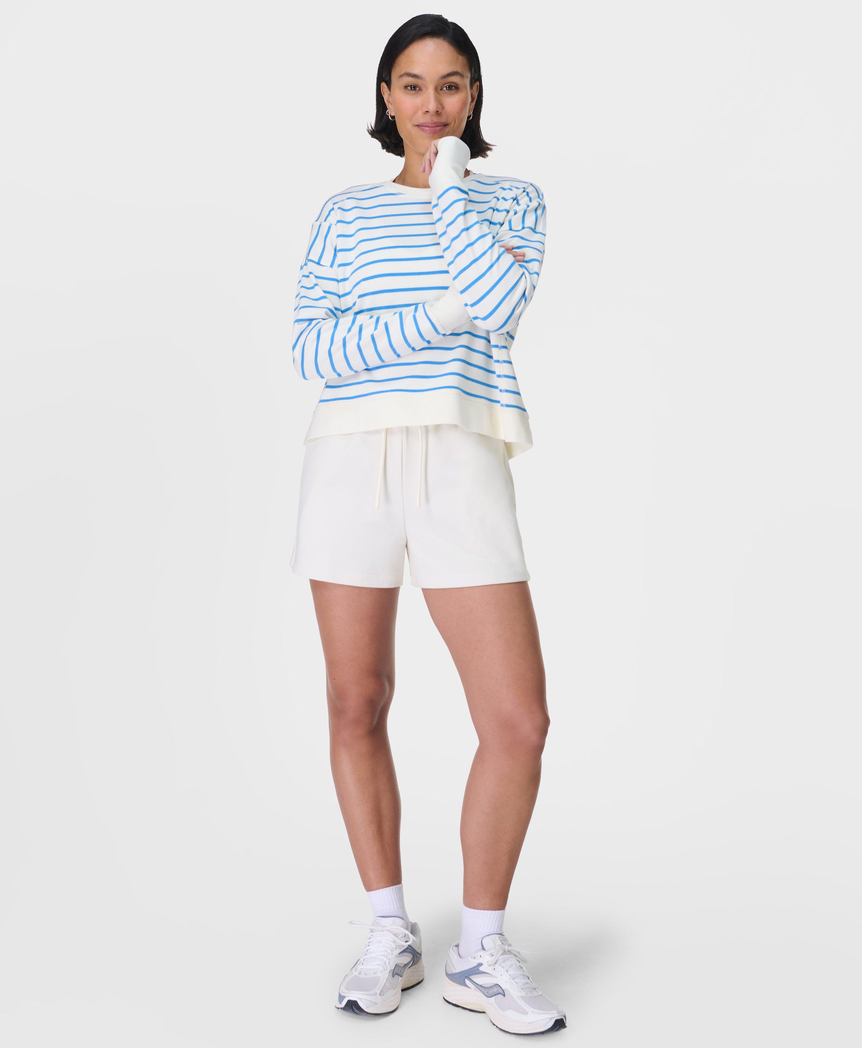 Sweaty Betty After Class Cropped Sweatshirt, Blue, Women's XS