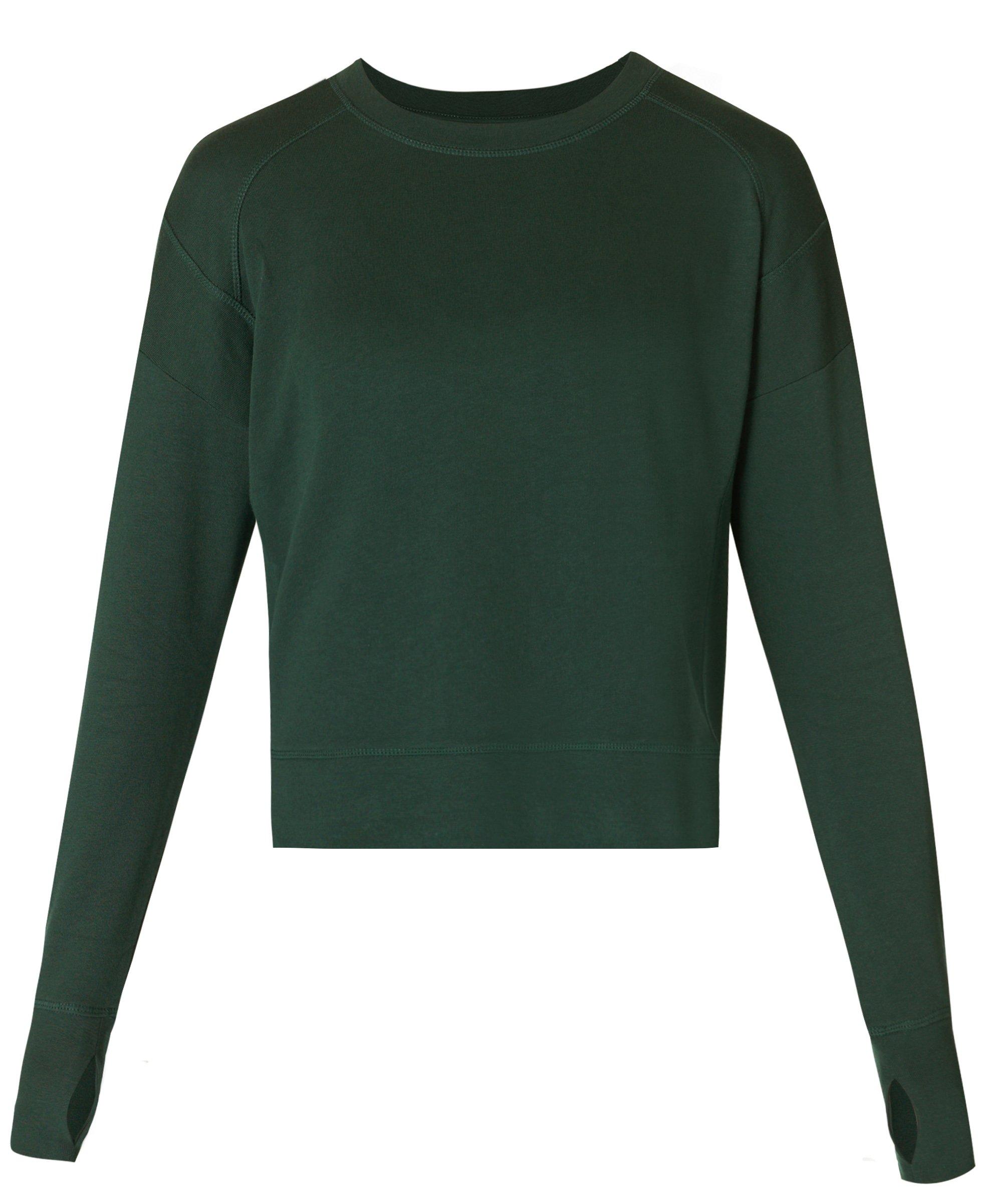 Green crop sweatshirt sale