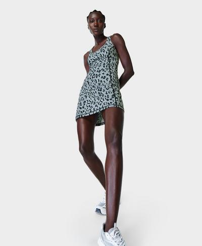 Power Workout Dress, Blue Cheetah Print | Sweaty Betty
