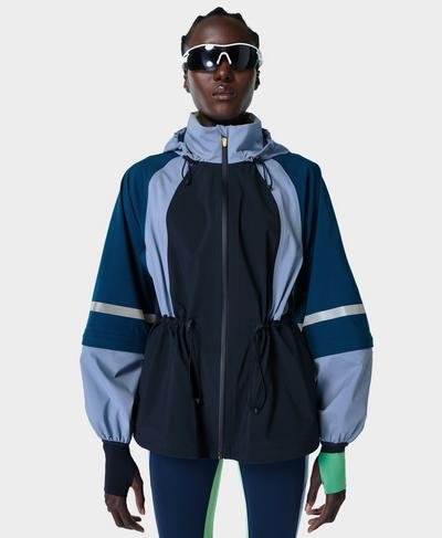 Mission Waterproof Jacket , Navy Blue | Sweaty Betty