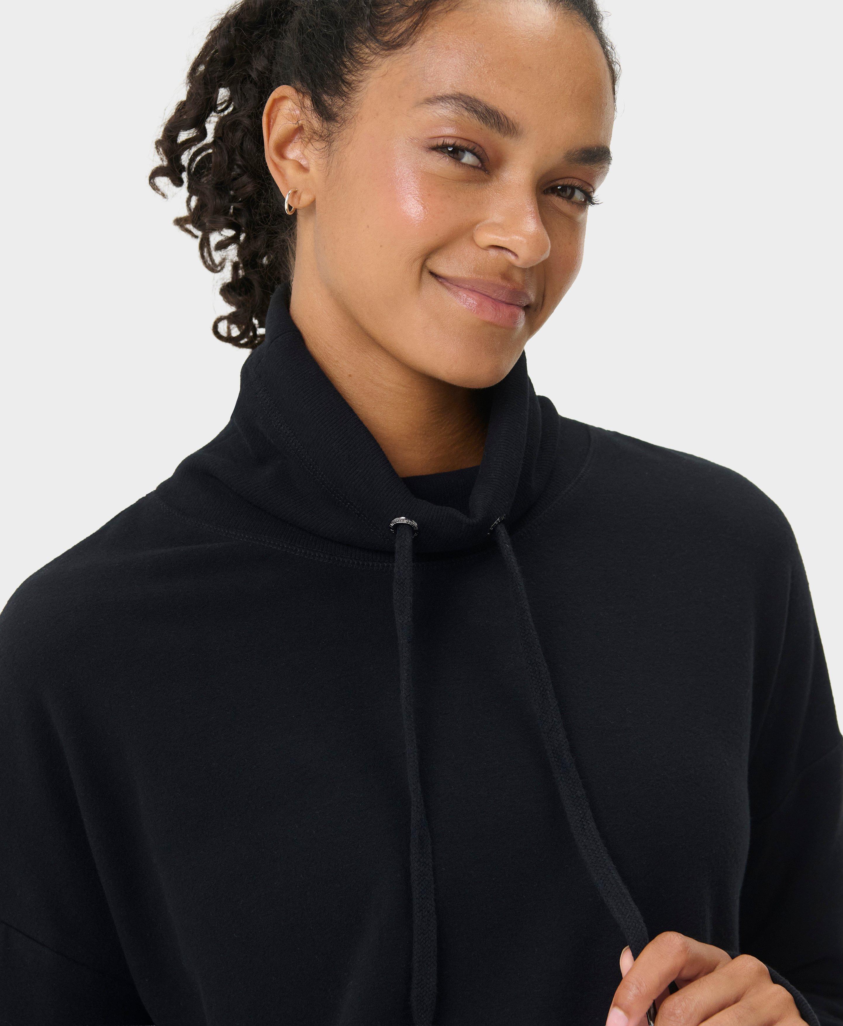 Harmonise Italian Fleece Sweatshirt Black Sweaty Betty