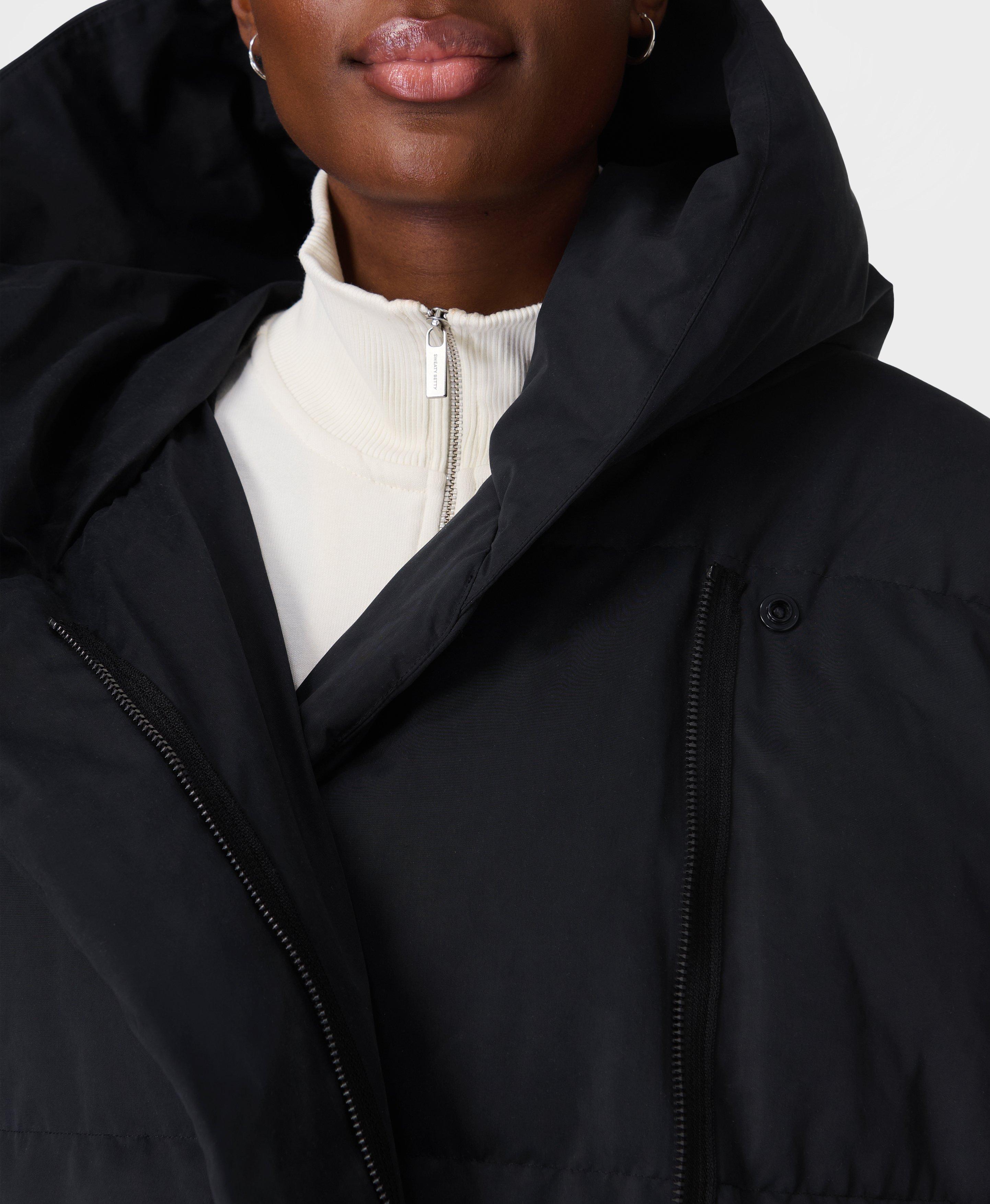 Cocoon Longline Puffer - Black | Sweaty Betty
