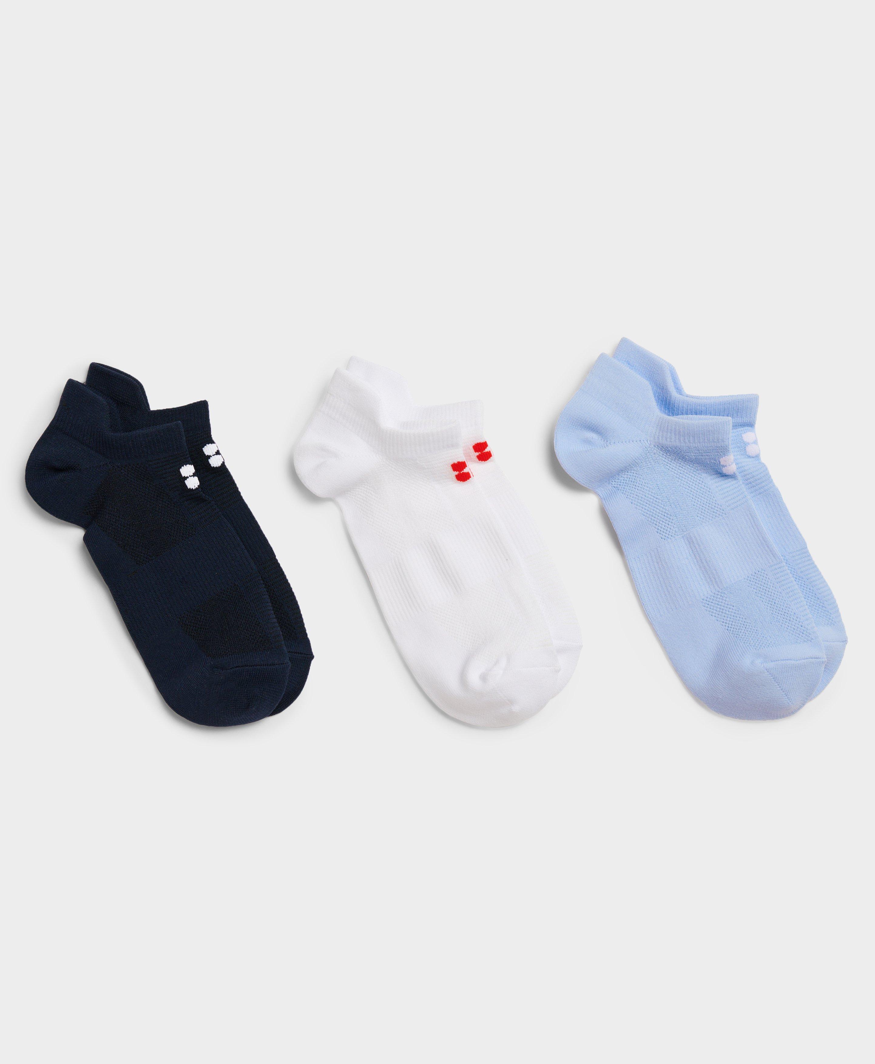 Lightweight Trainer Socks 3 Pack , Navy Blue Multi | Sweaty Betty