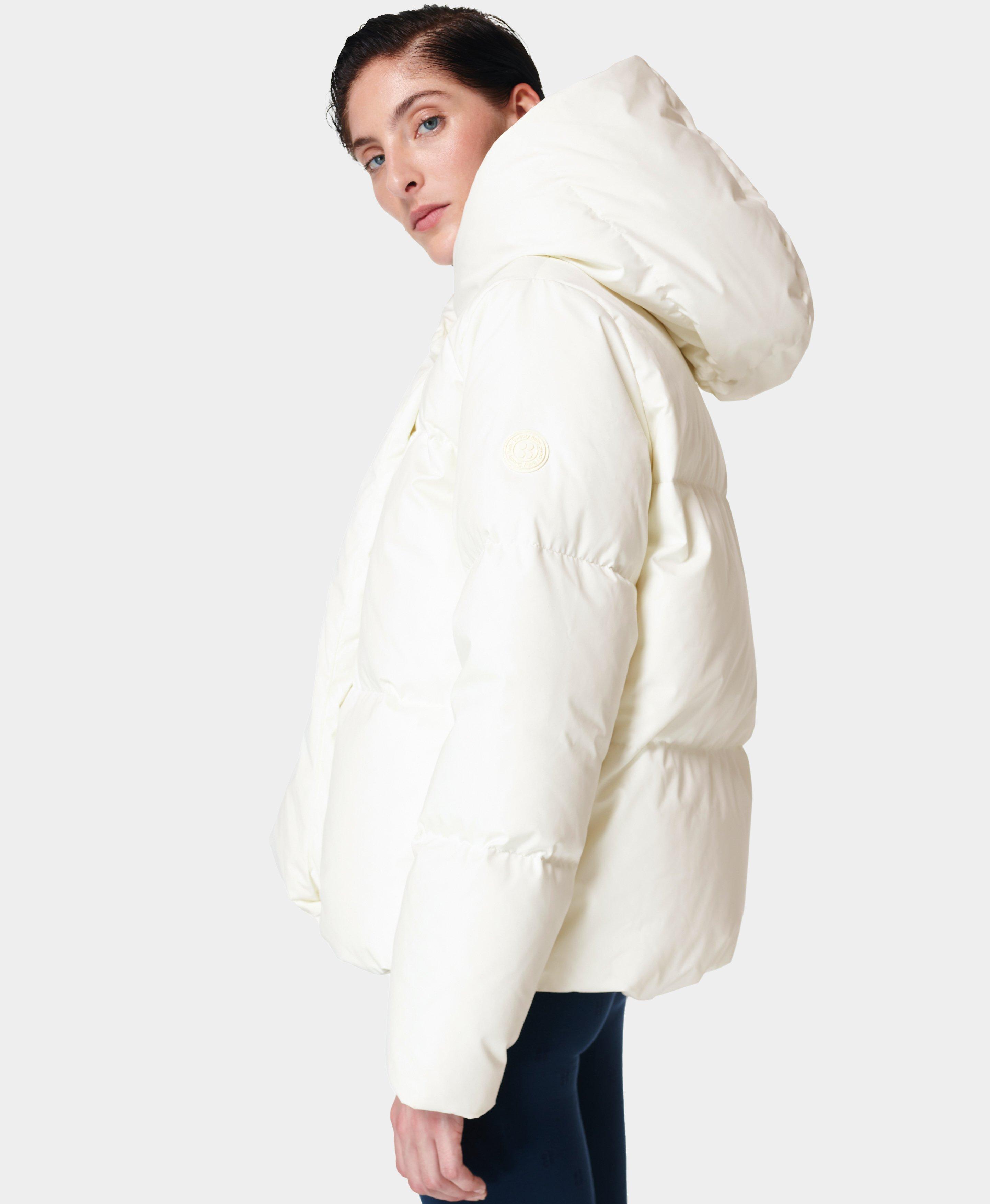 Cocoon Down Wrap Short Jacket- lilywhite | Women's Jackets & Coats