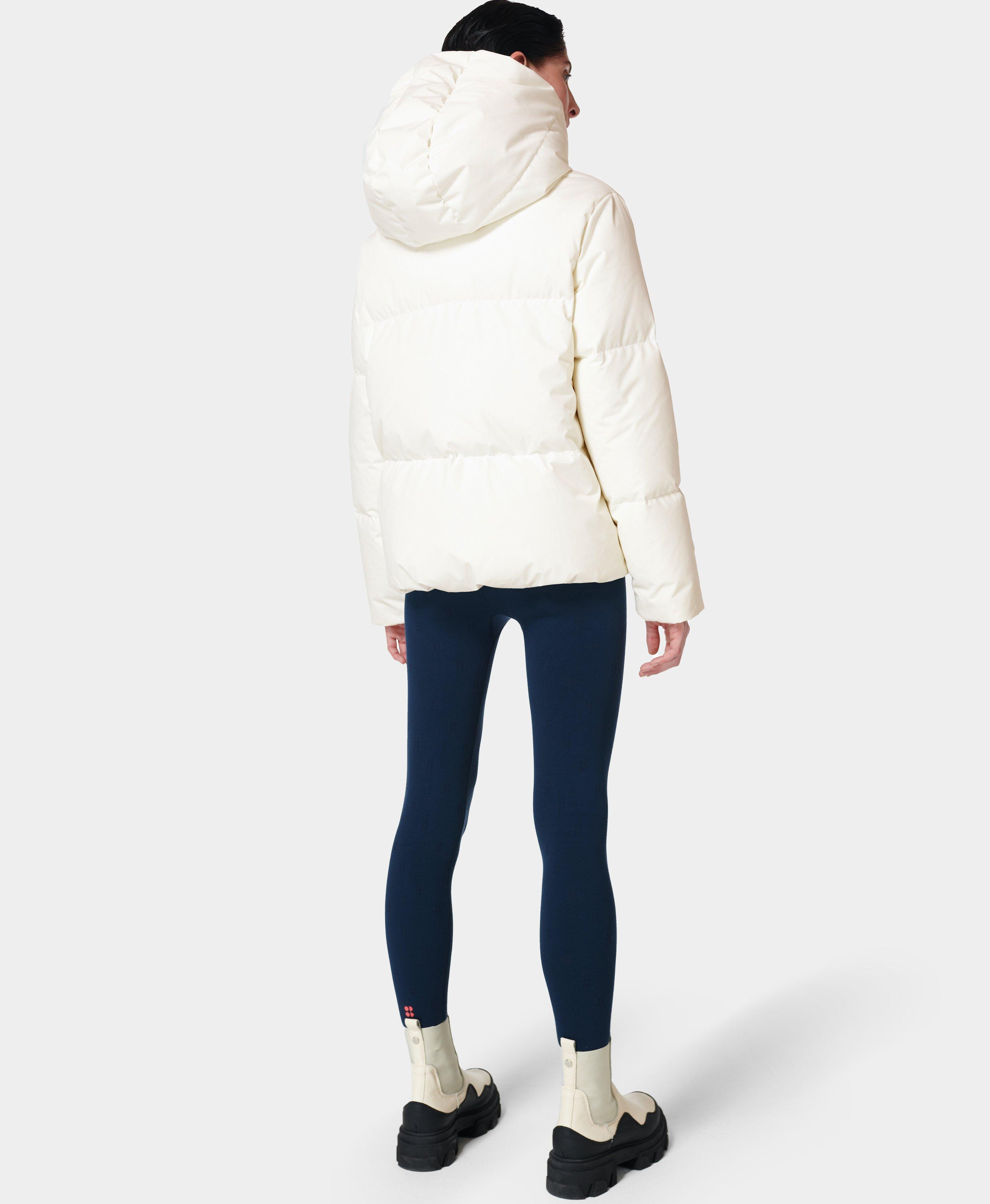 Cocoon Down Wrap Short Jacket- lilywhite | Women's Jackets & Coats