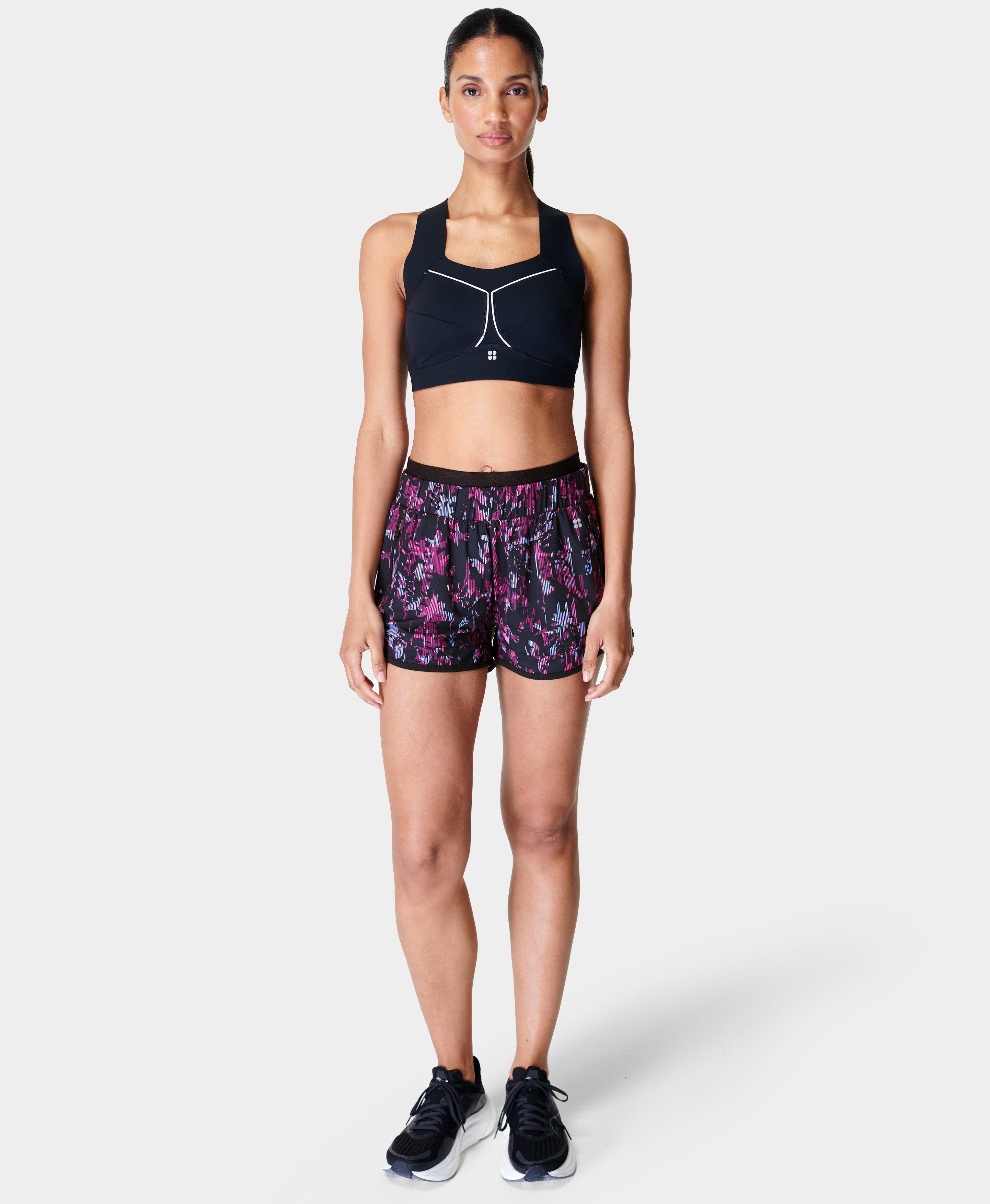 On Your Marks 4” Running Shorts - Pink Floral Glitch Print, Women's Shorts  & Skorts