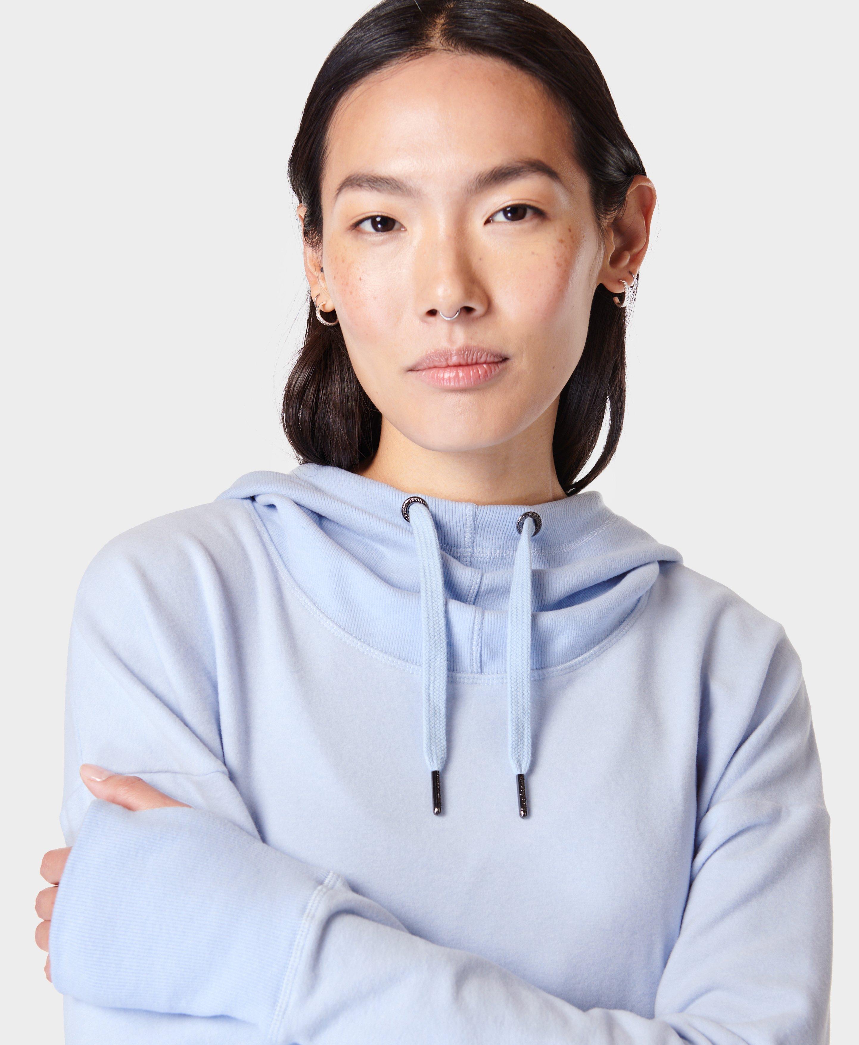 Escape Luxe Fleece Hoodie Breeze Blue Women s Sweaters