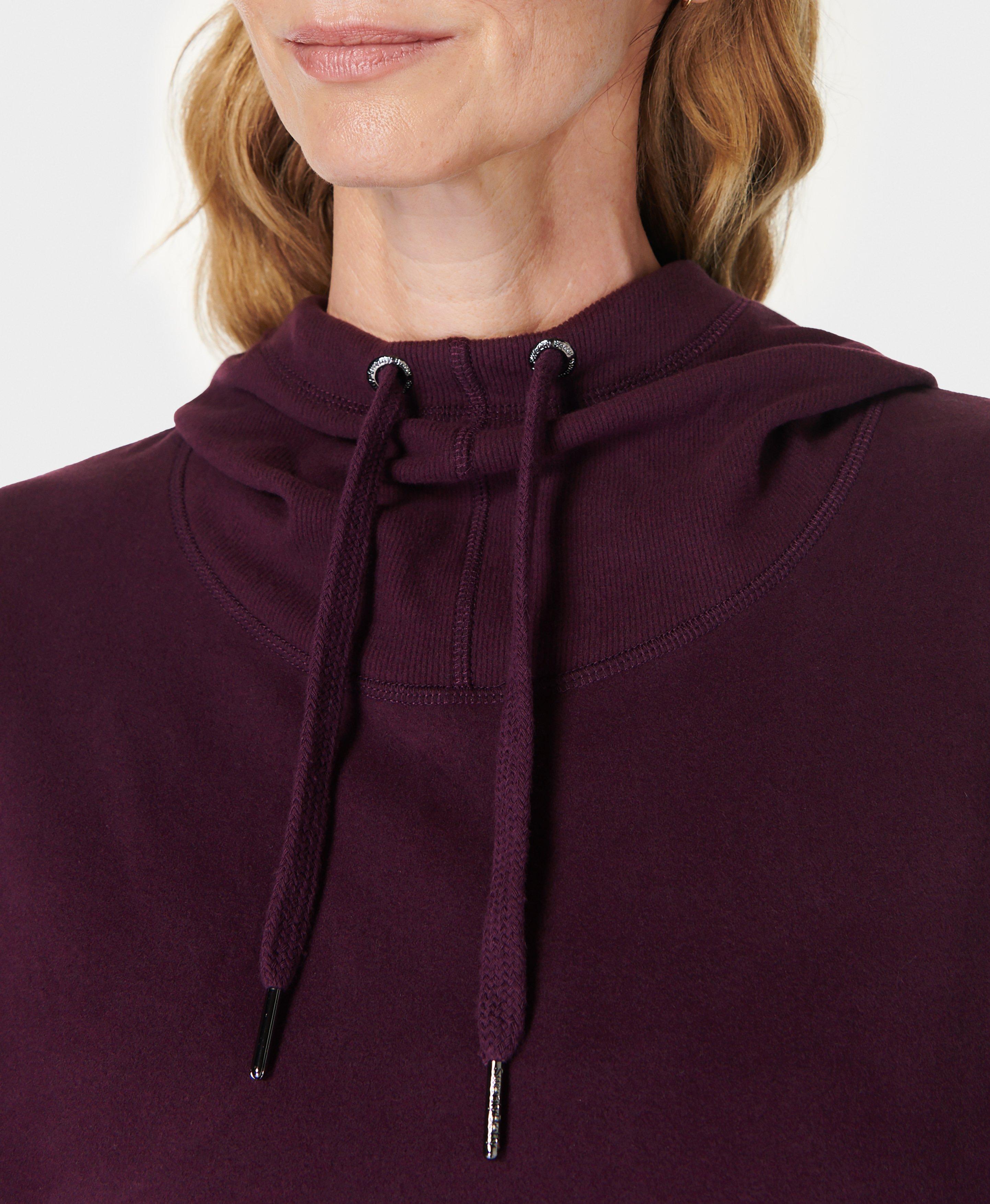 Escape Luxe Fleece Hoody Midnight Cherry Purple Women s Jumpers Hoodies Sweaty Betty