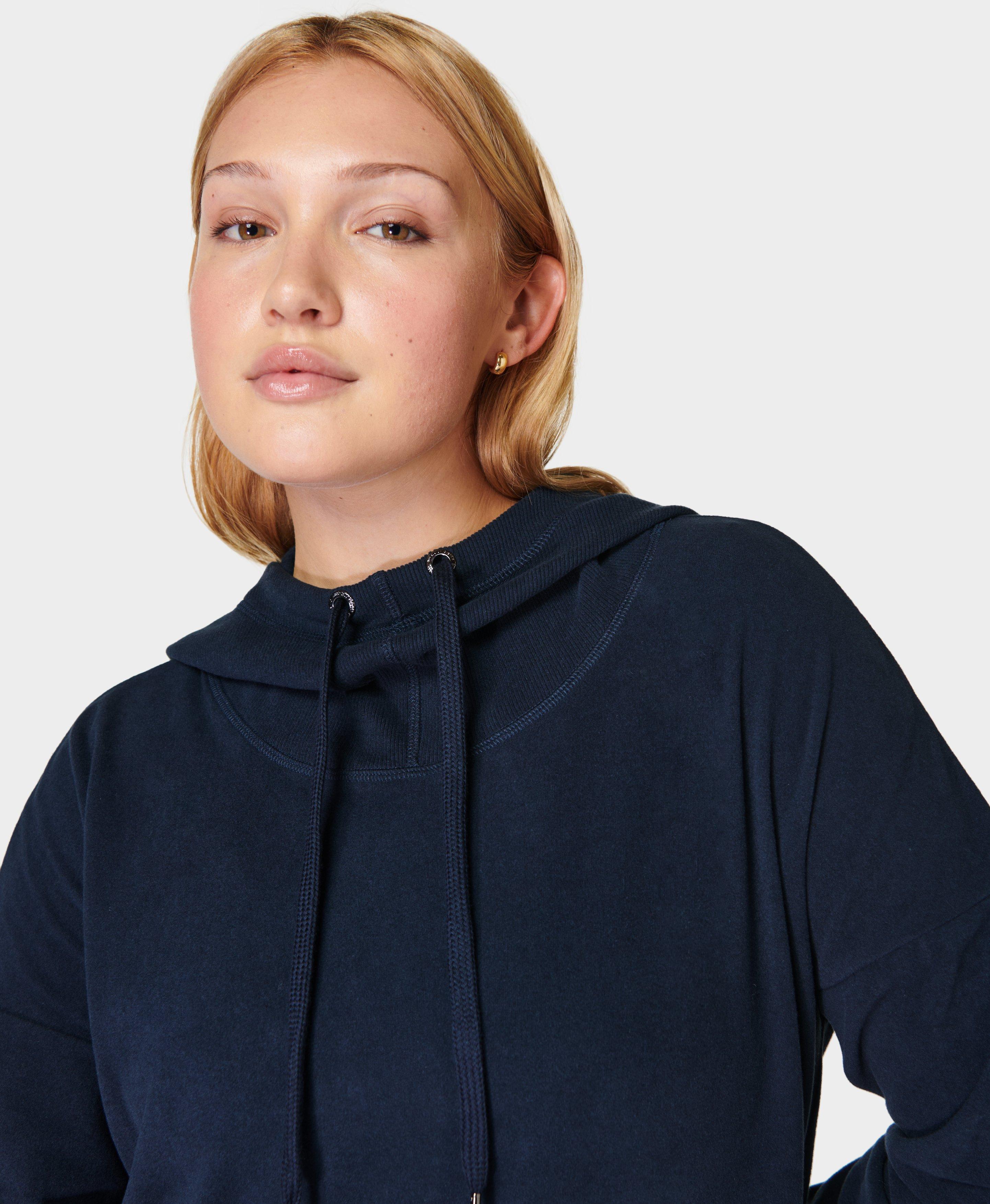 Escape Luxe Fleece Hoodie - Navy Blue | Sweaty Betty