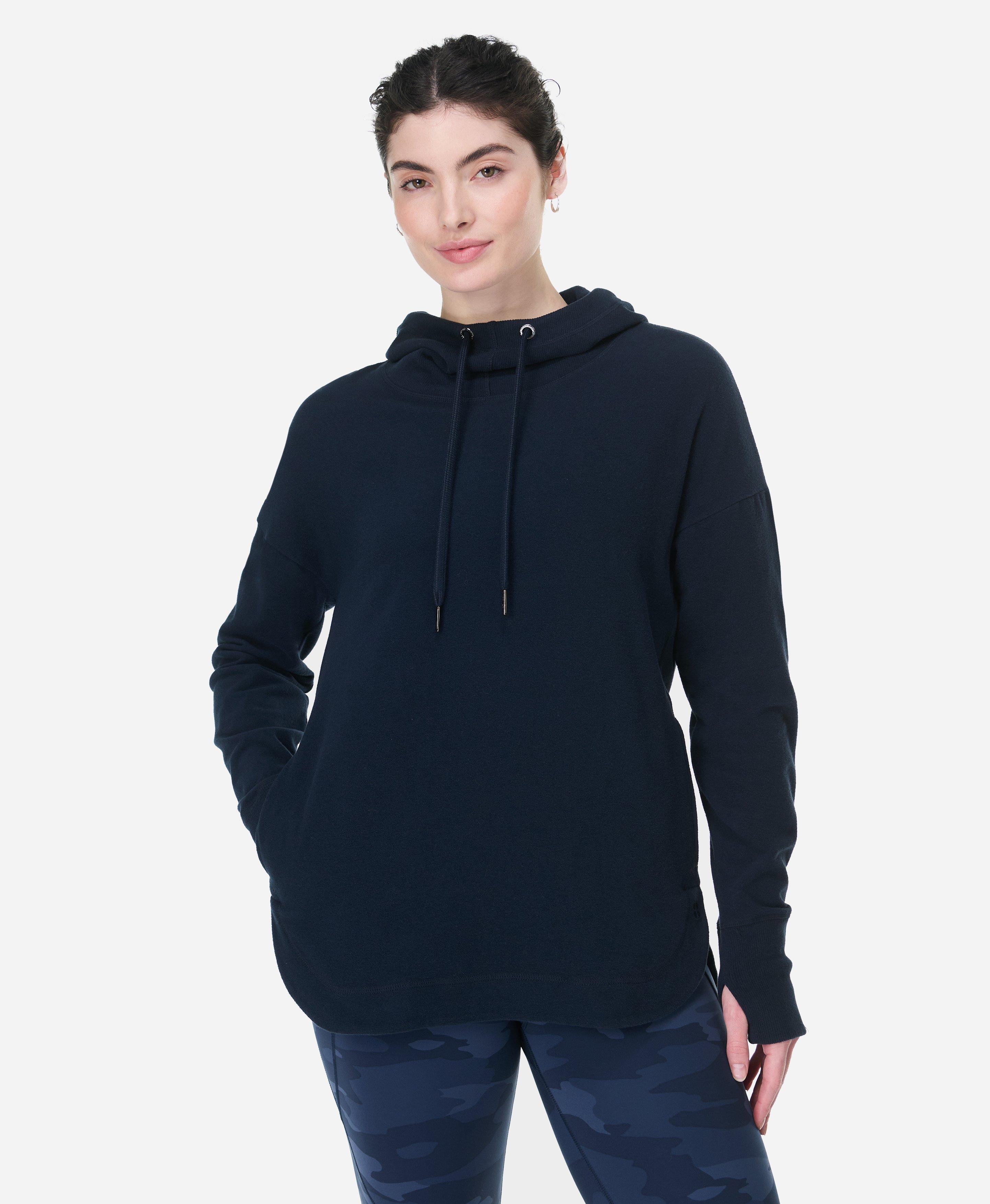 Escape Luxe Fleece Hoodie Navy Blue Women s Activewear