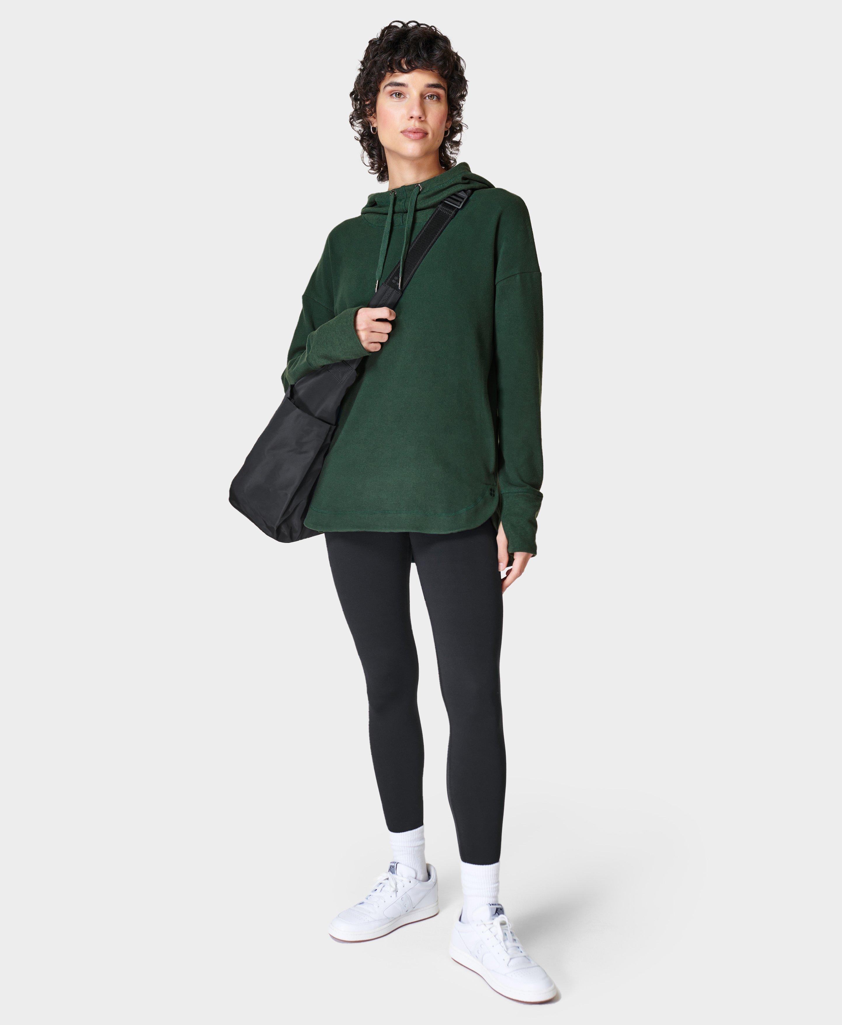 Escape Luxe Fleece Hoody Trek Green Women s Jumpers Hoodies Sweaty Betty