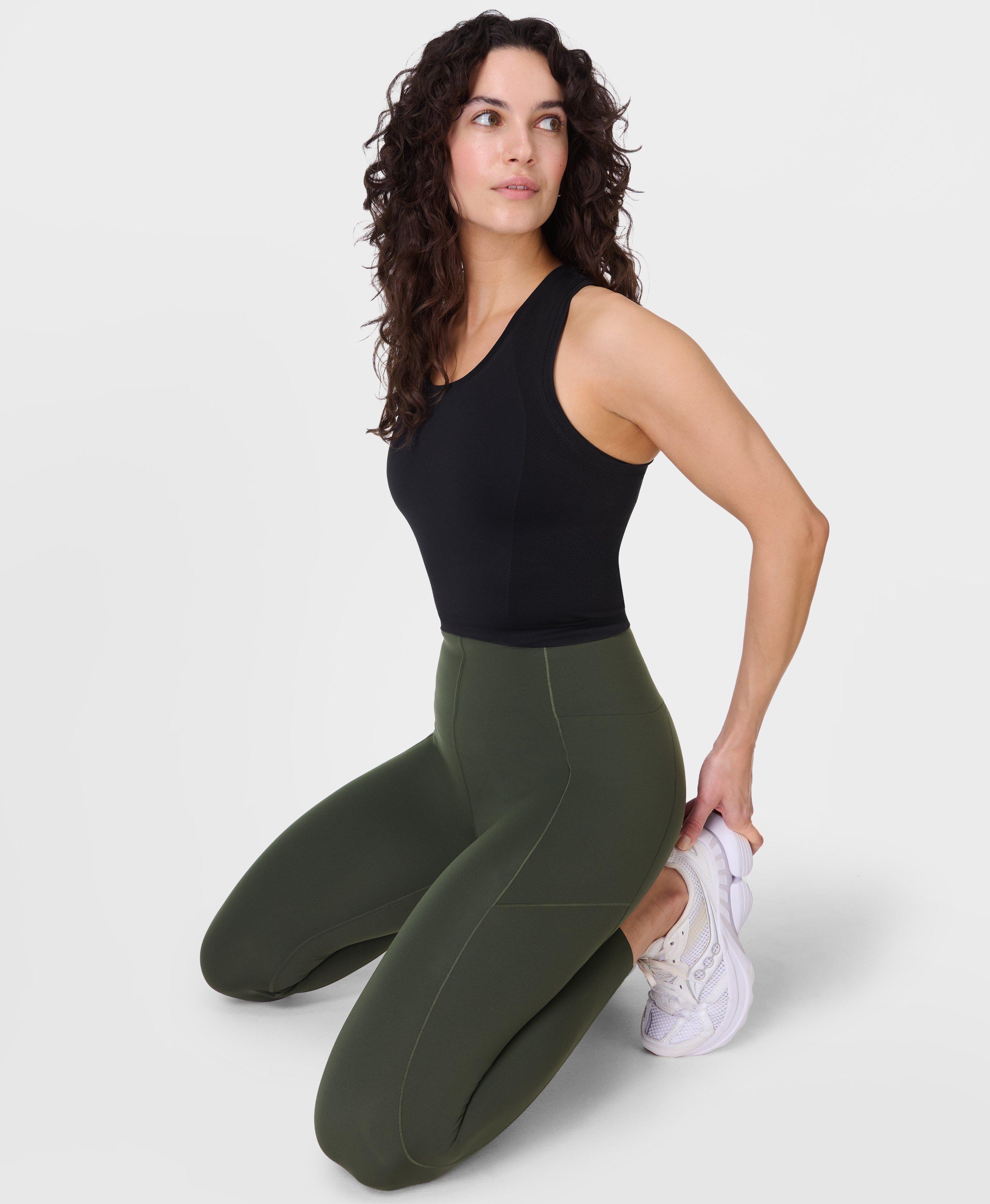 Sweaty Betty Power UltraSculpt High-Waisted 7/8 Gym Leggings, Green, Women's XL