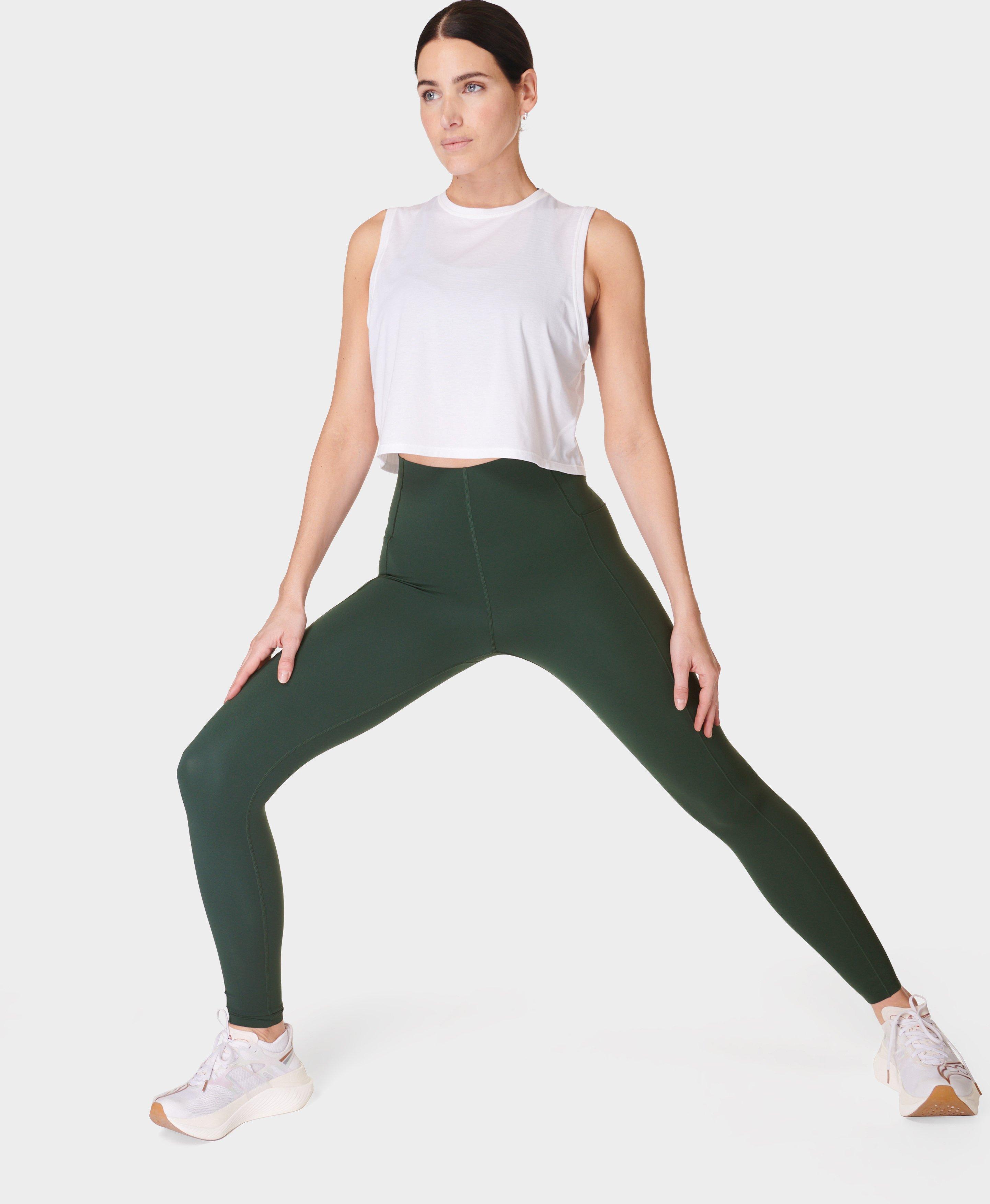 Sweaty Betty The Power Full Length Dark Forest Green Workout Leggings Size  XXS