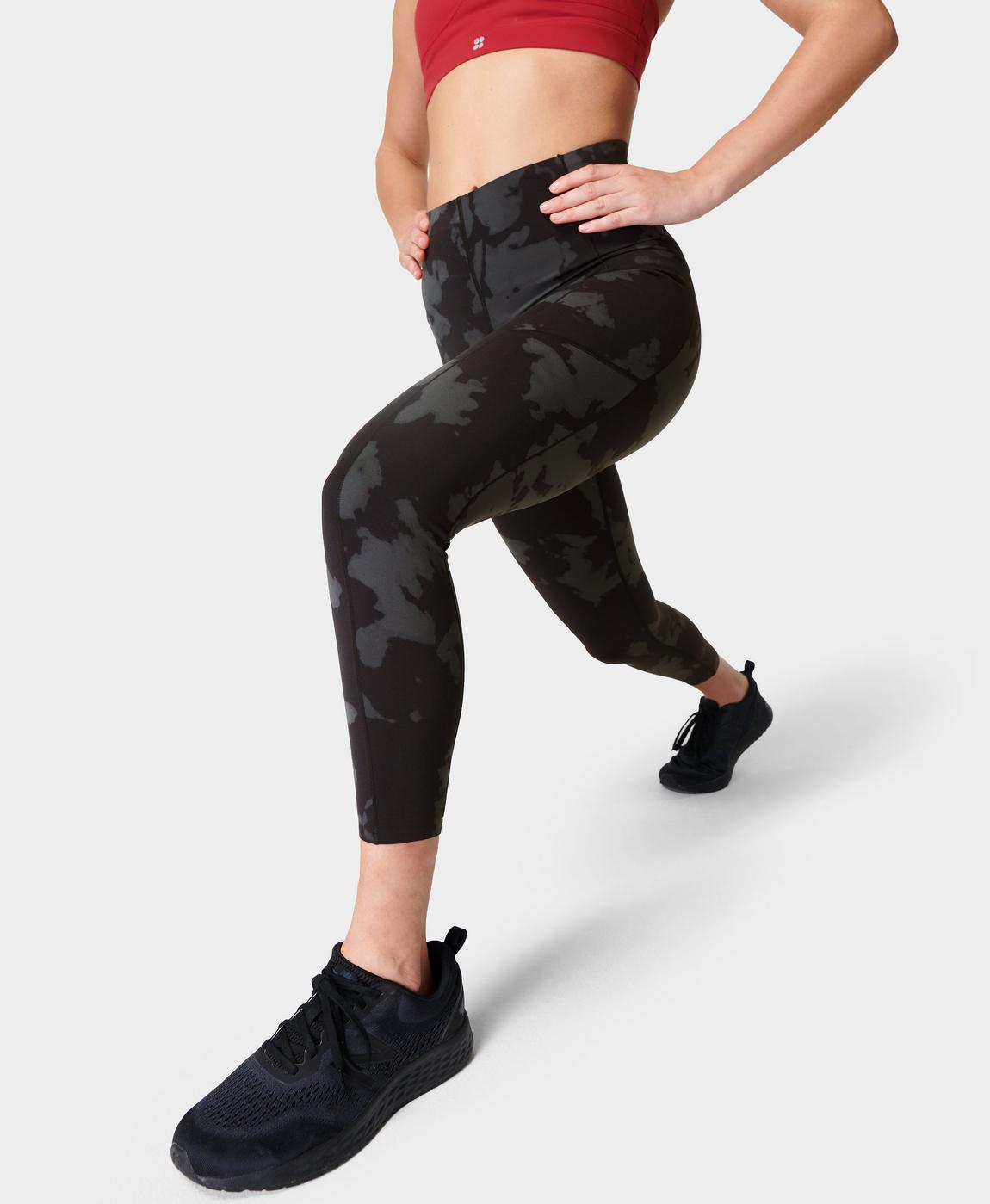 Power UltraSculpt High-Waisted 7/8 Gym Leggings - Black Fade Print, Women's Leggings