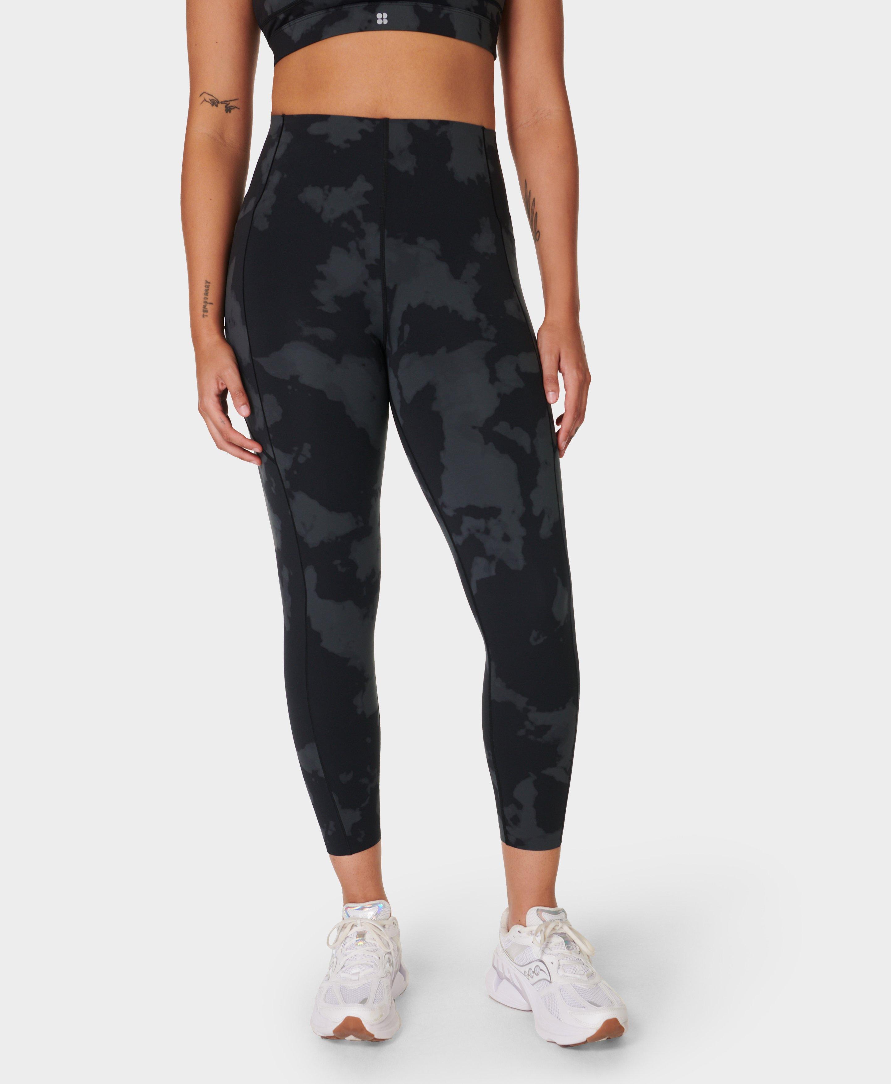Activewear High Waisted Camo Print Yoga Pants with Black Side