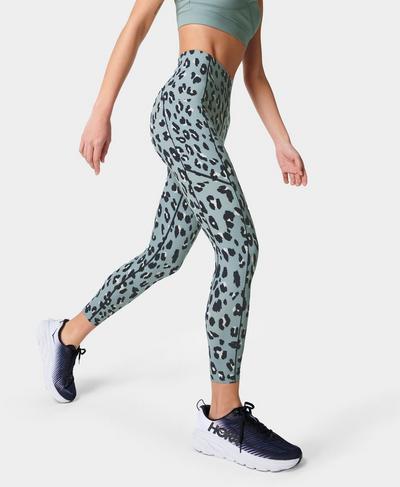 Power High-Waisted 7/8 Workout Leggings, Blue Cheetah Print | Sweaty Betty