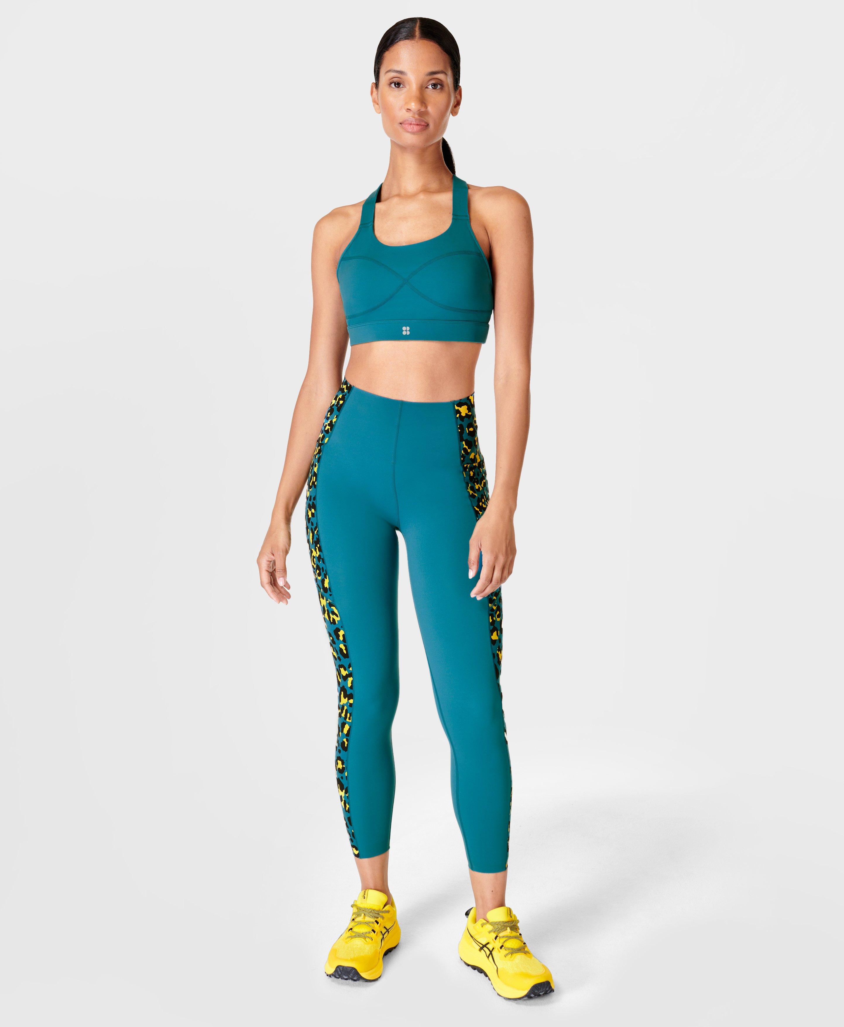 Pixel Blue Workout Leggings, Workout Clothes