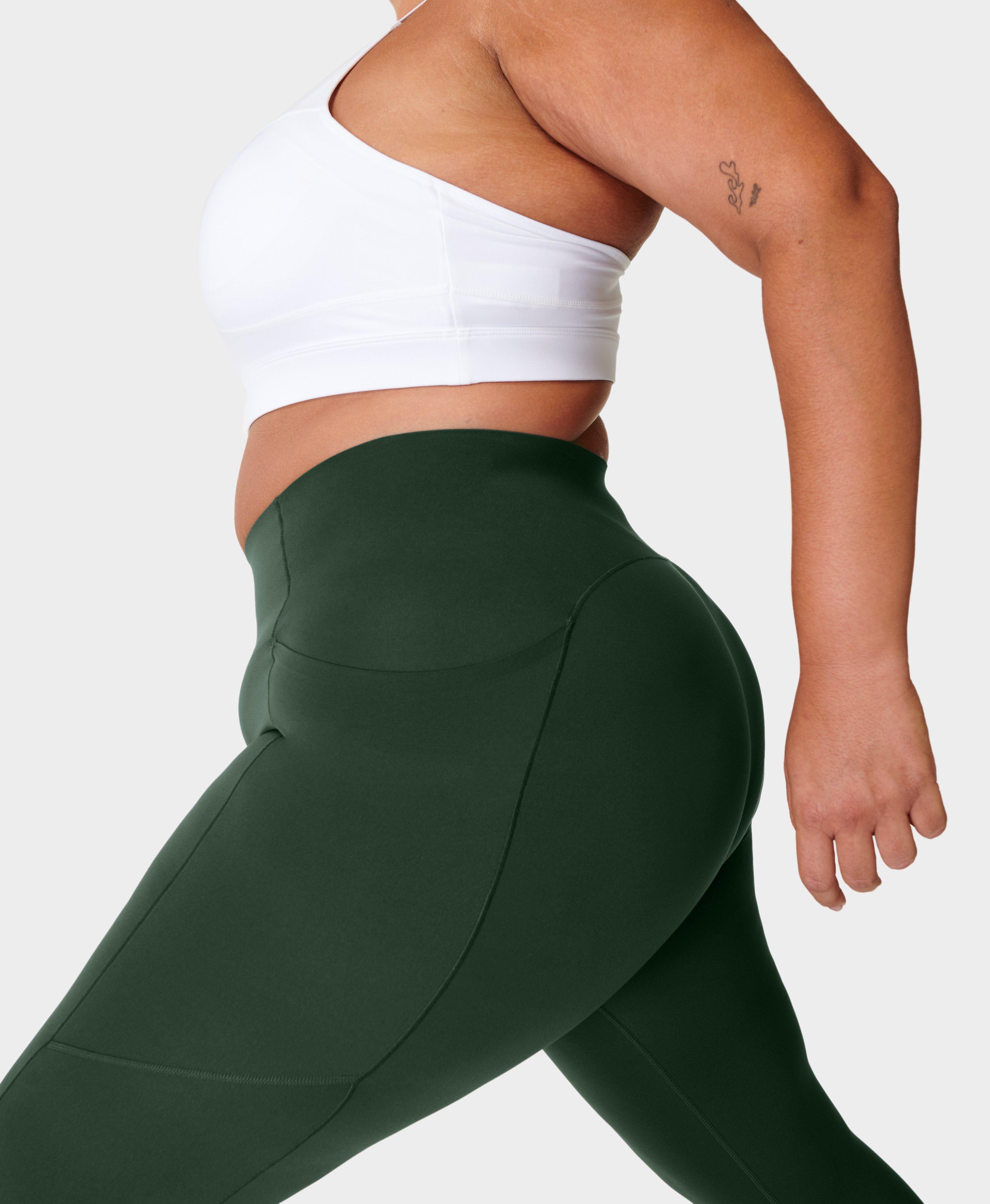 Power UltraSculpt High-Waisted 7/8 Workout Leggings, Trek Green | Sweaty Betty