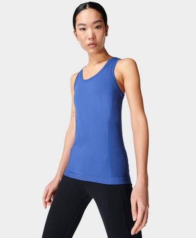 Athlete Seamless Gym Vest, Hour Blue | Sweaty Betty