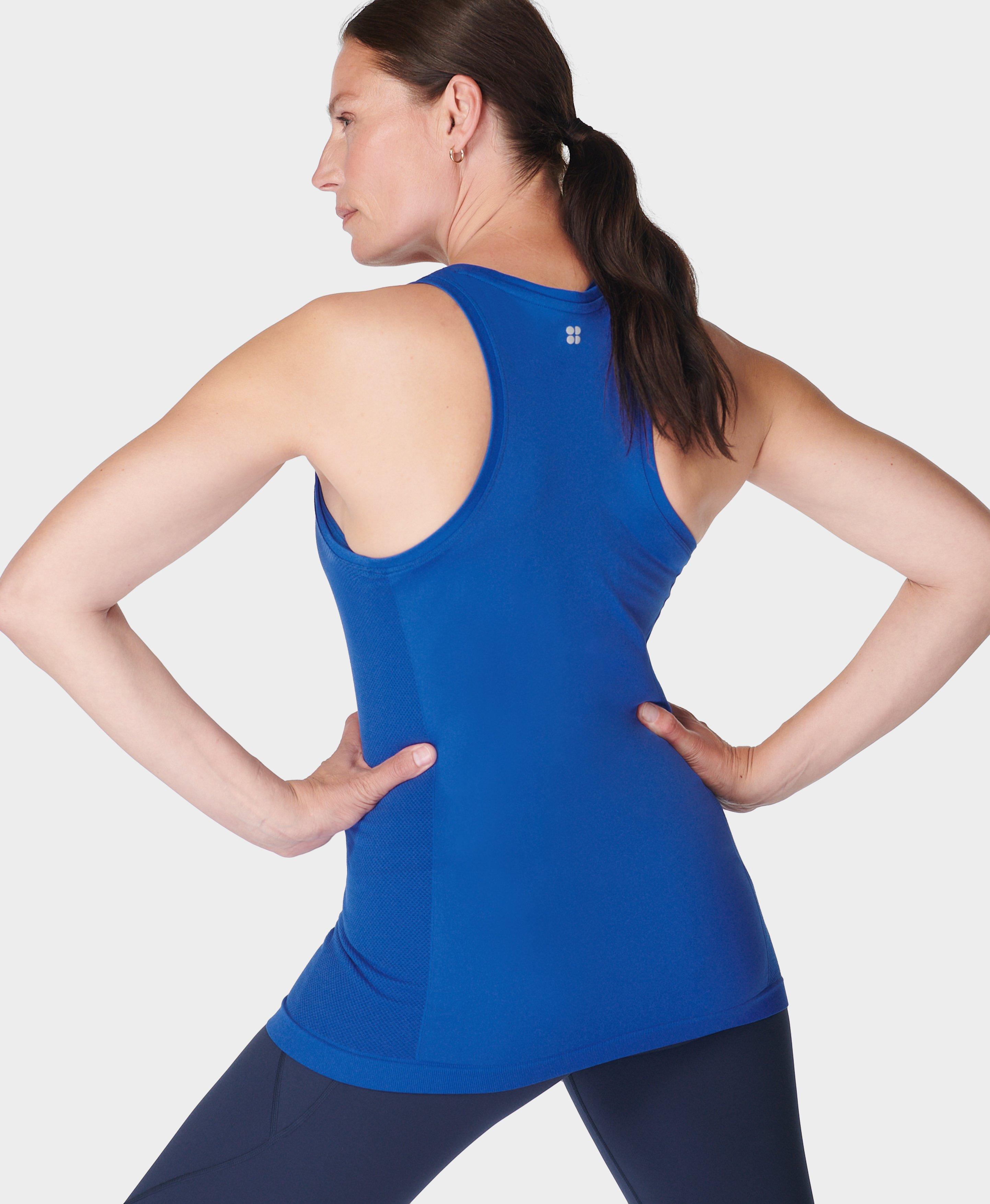 Athlete Seamless Gym Vest, Lightning Blue | Sweaty Betty