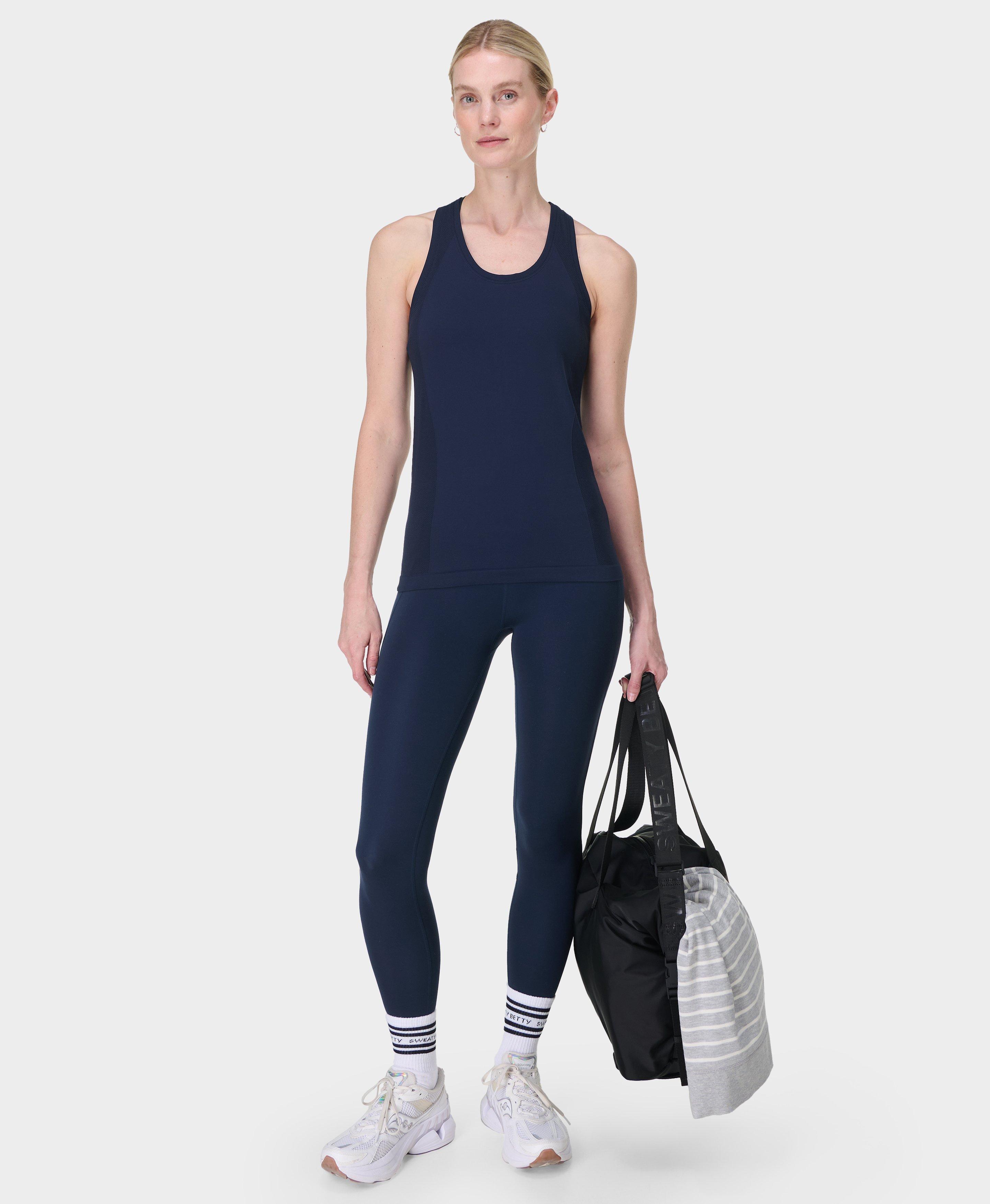 Athlete Seamless Gym Tank - Navy Blue | Women's Tanks | Sweaty Betty