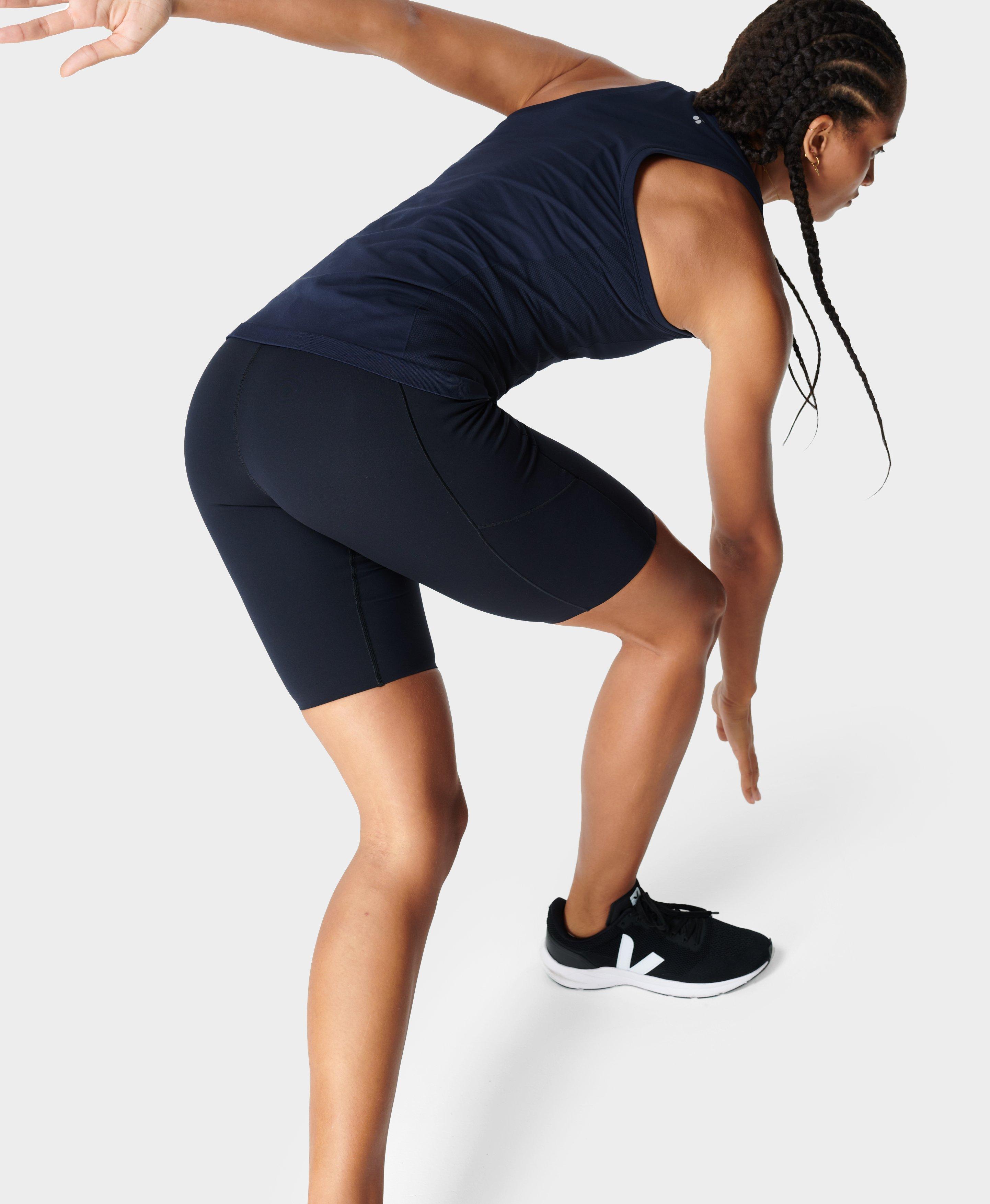 Sweaty Betty Athlete Seamless Gym Vest, Navy Blue at John Lewis & Partners