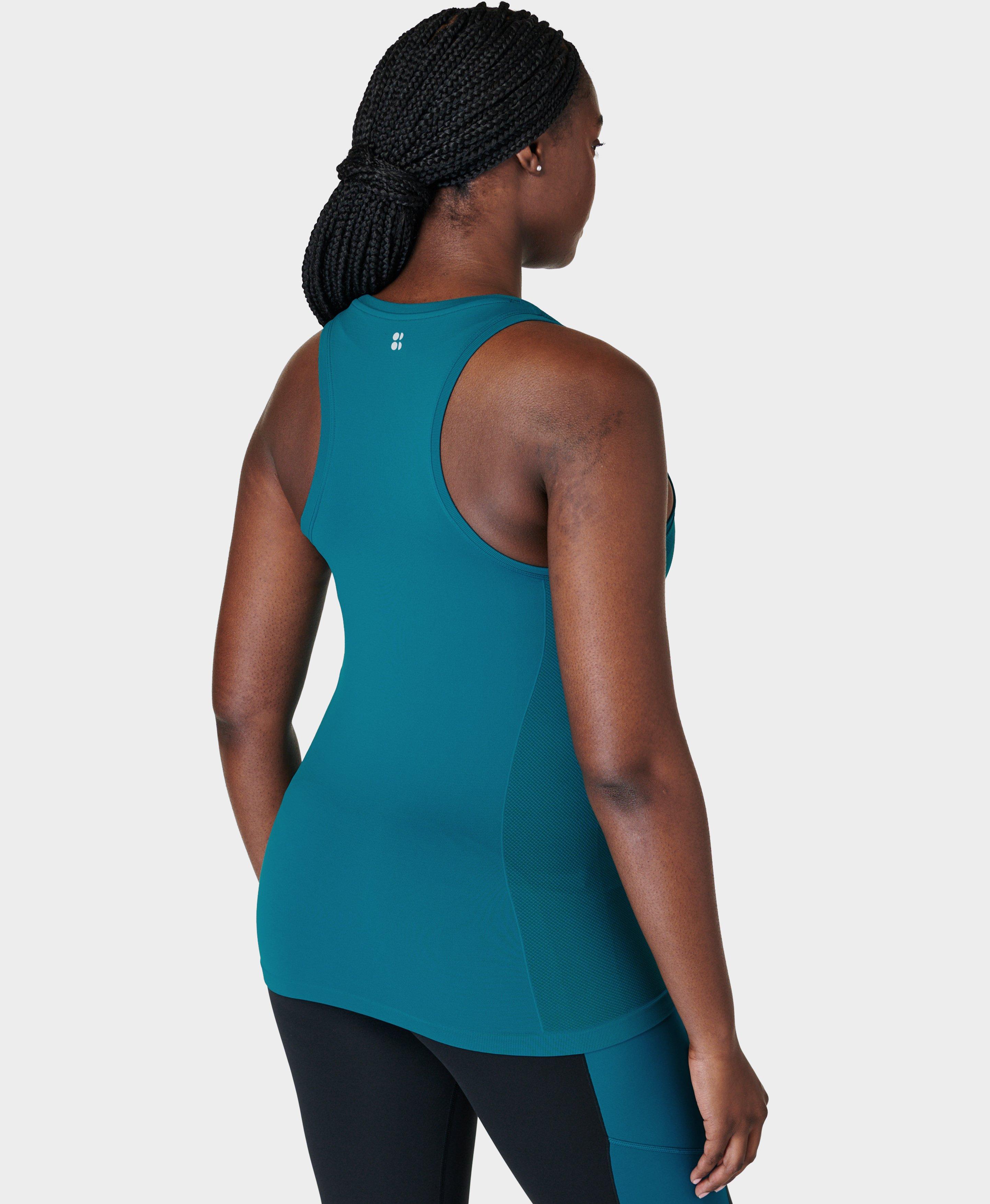 SWEATY BETTY Mindful Seamless Bamboo Yoga Vest in Air Blue