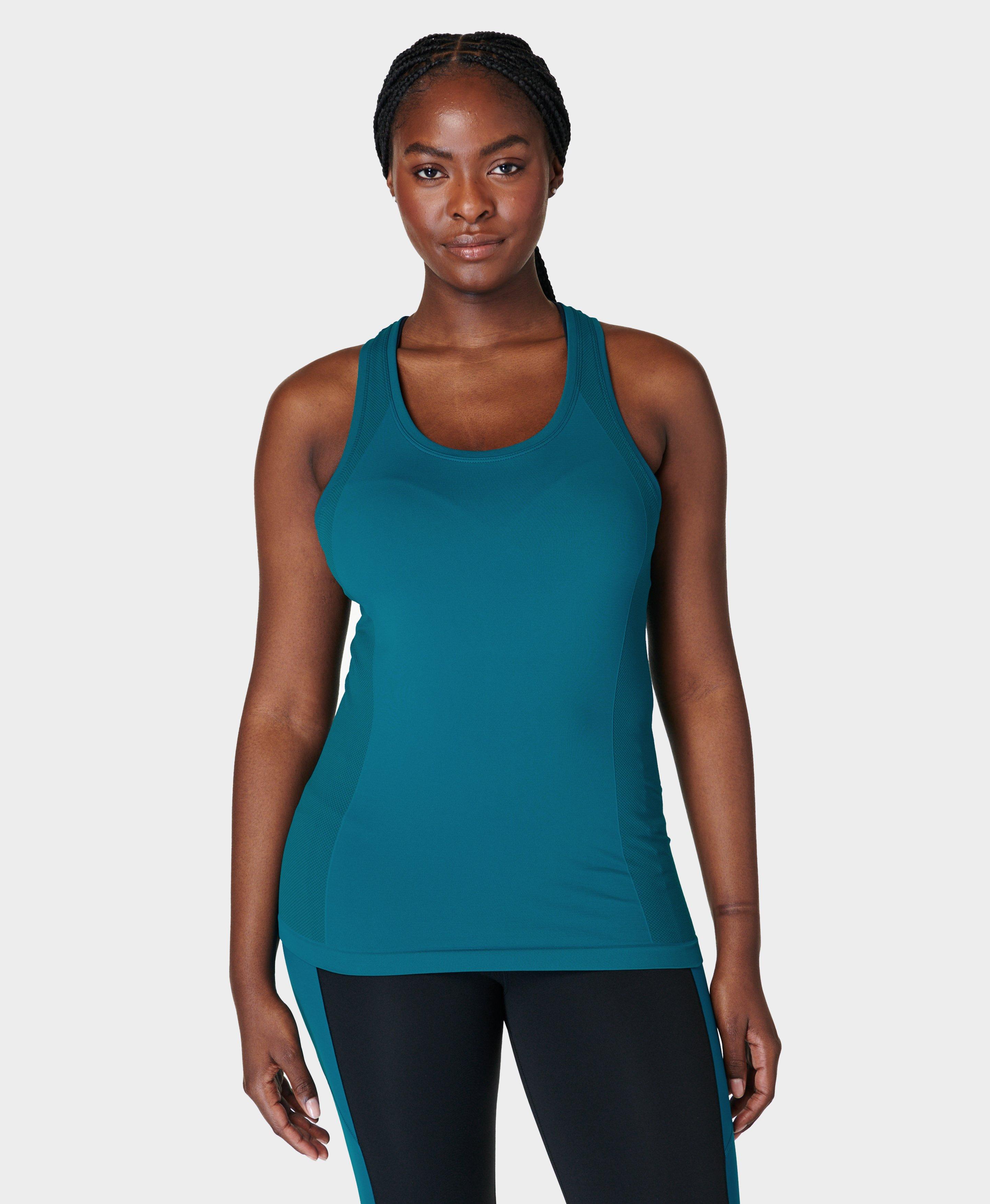 Athlete Seamless Gym Vest - Reef Teal Blue