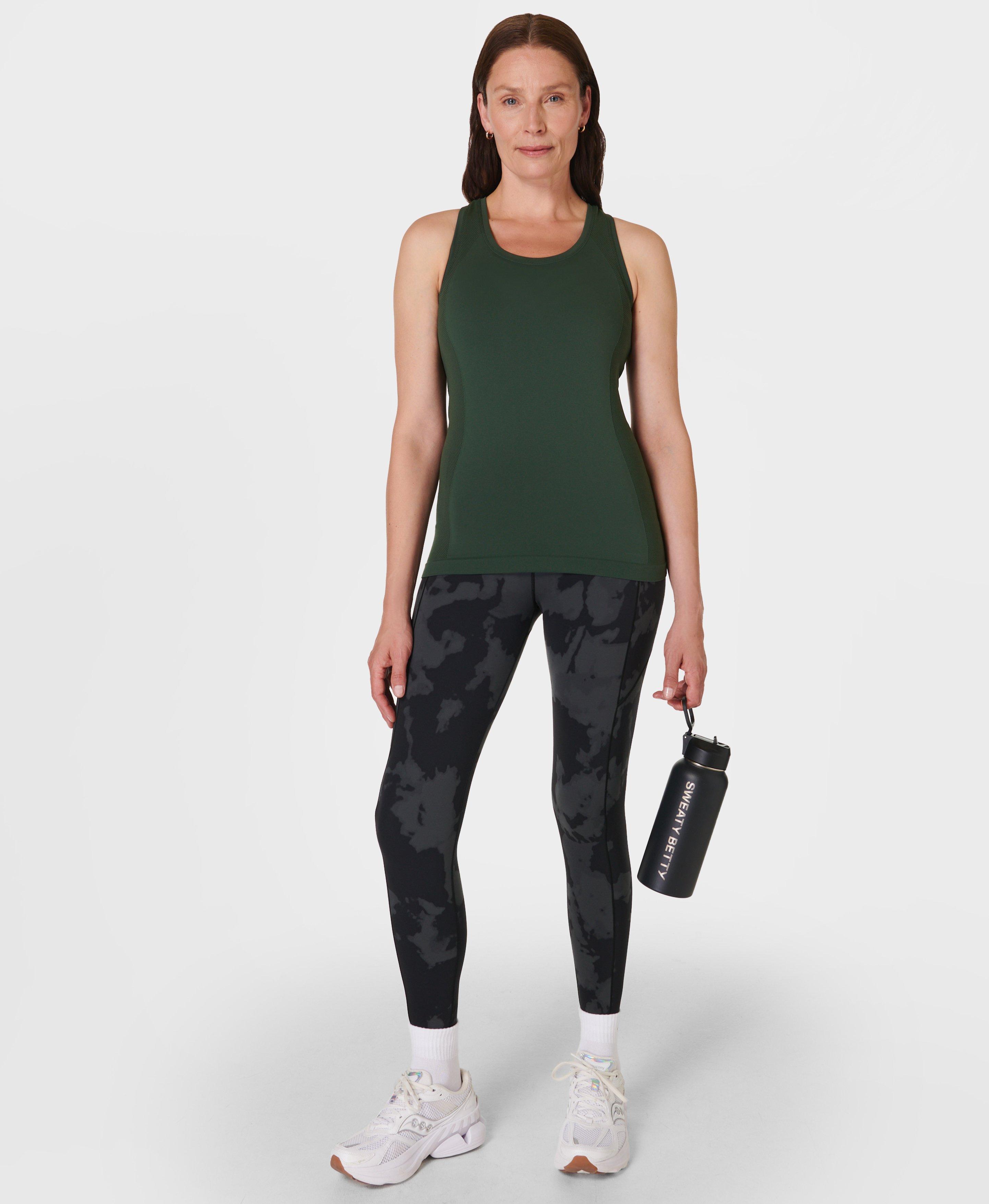 Sweaty Betty Army Green Sports Yoga Gym Fitness Crop Top Bra Size XS 6 8 UK