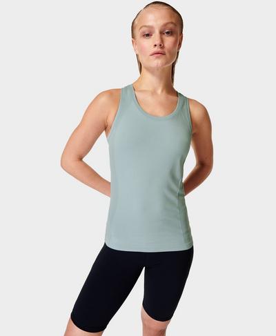 Athlete Seamless Gym Vest, Vapour Blue | Sweaty Betty