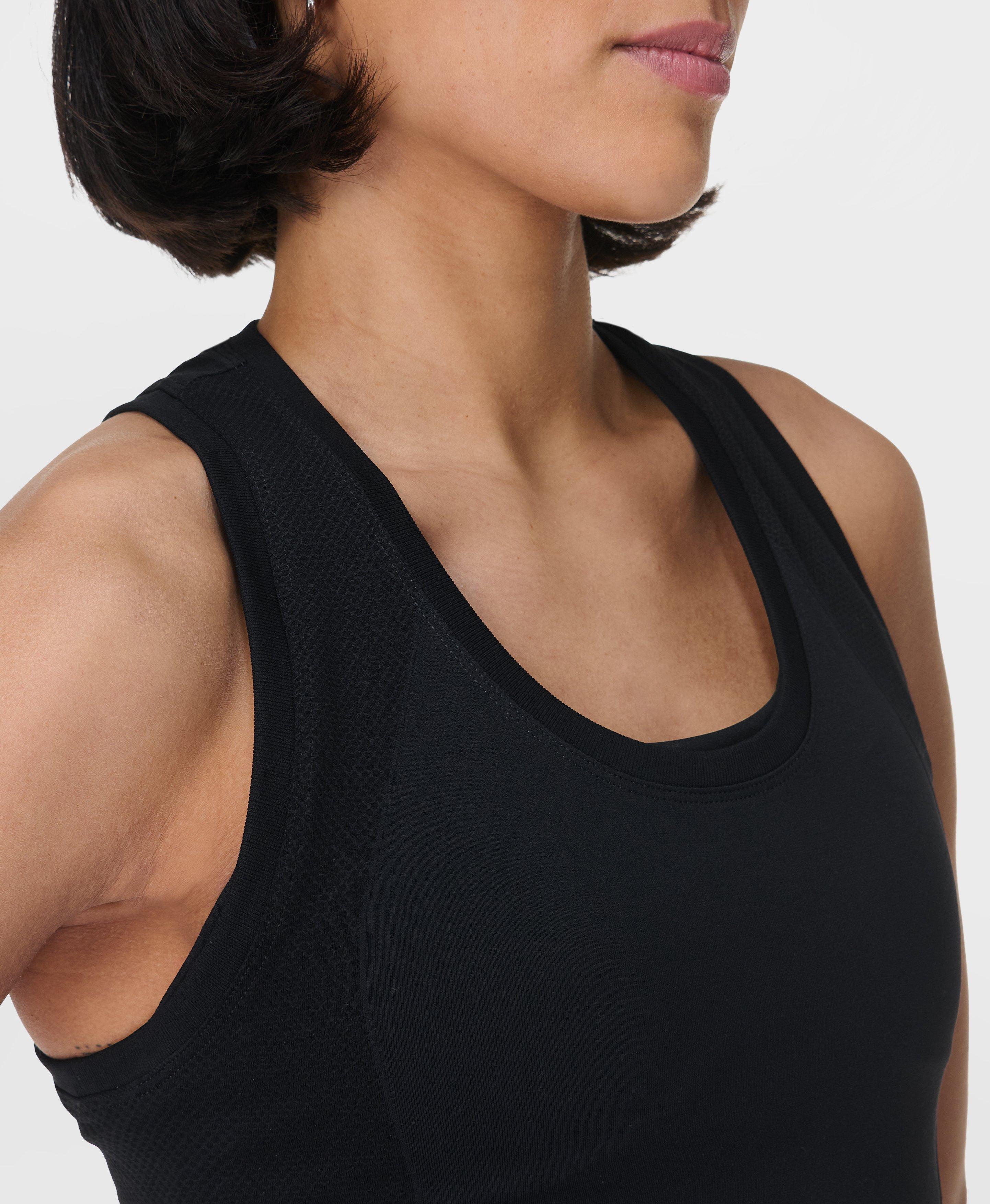 Women Solid Black Workout Cami Tank – HIDELT