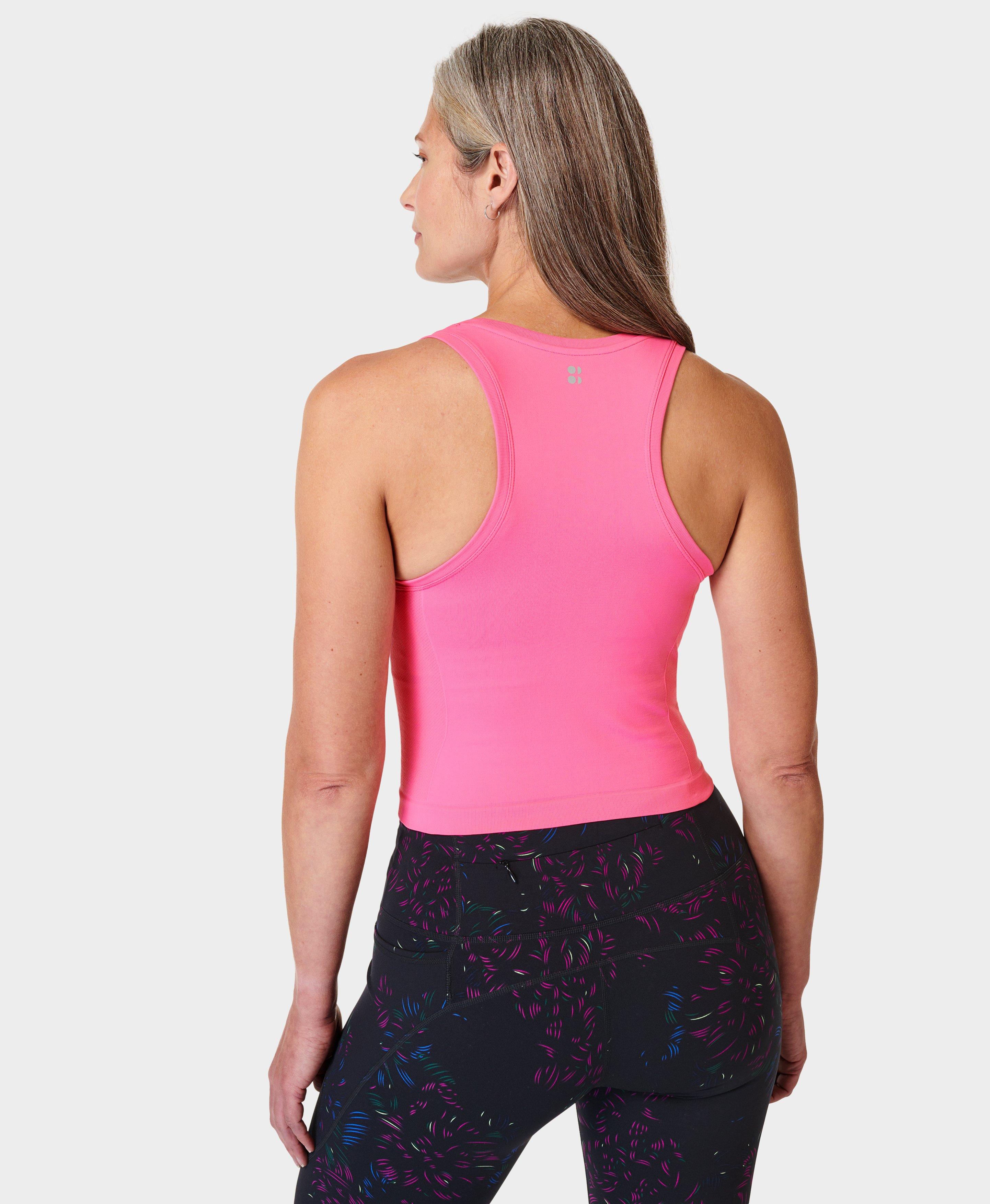 Athlete Crop Seamless Gym Vest - Camellia Pink, Women's Vests