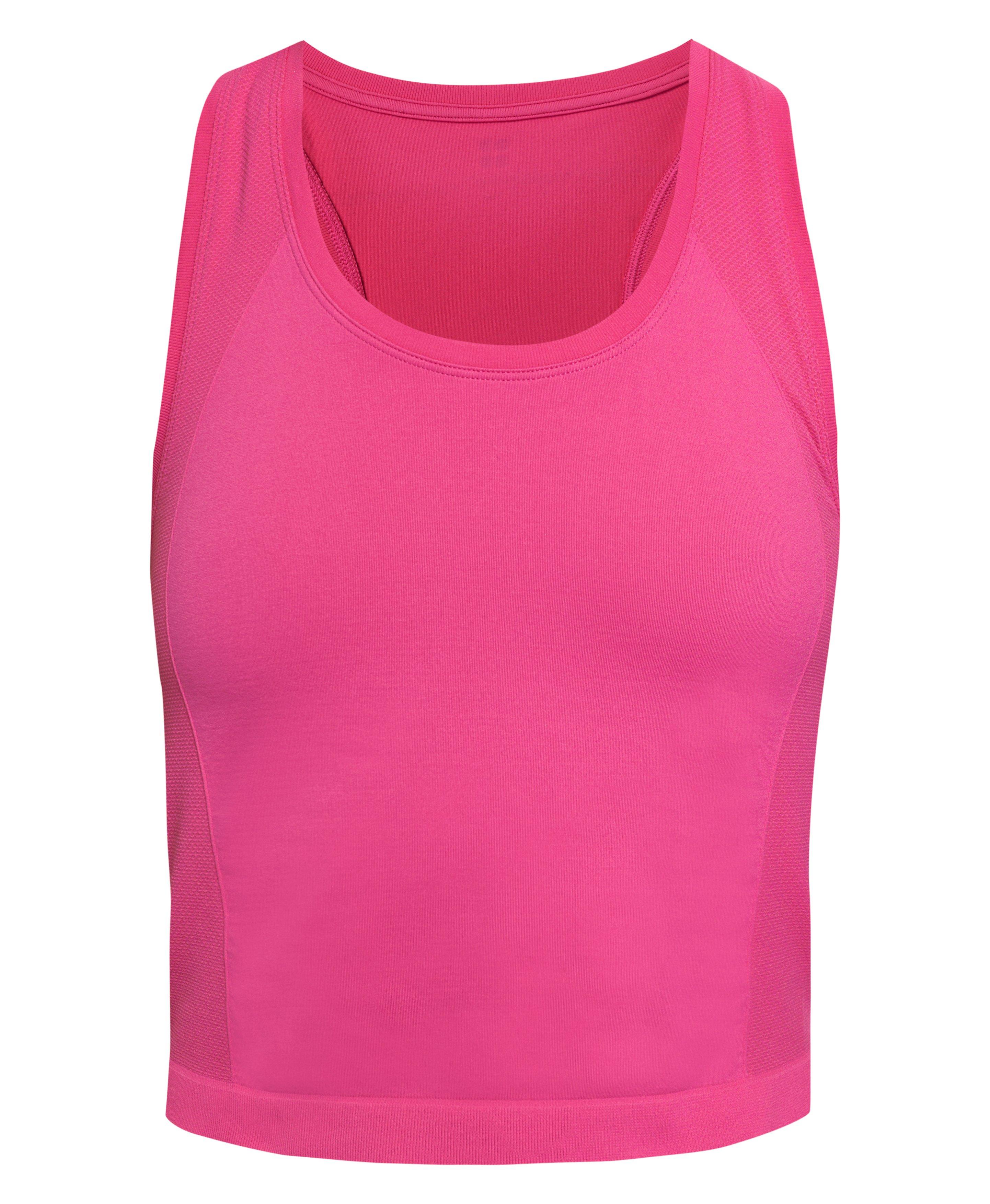 Pink Seamless Tank Top And Shorts Activewear Set