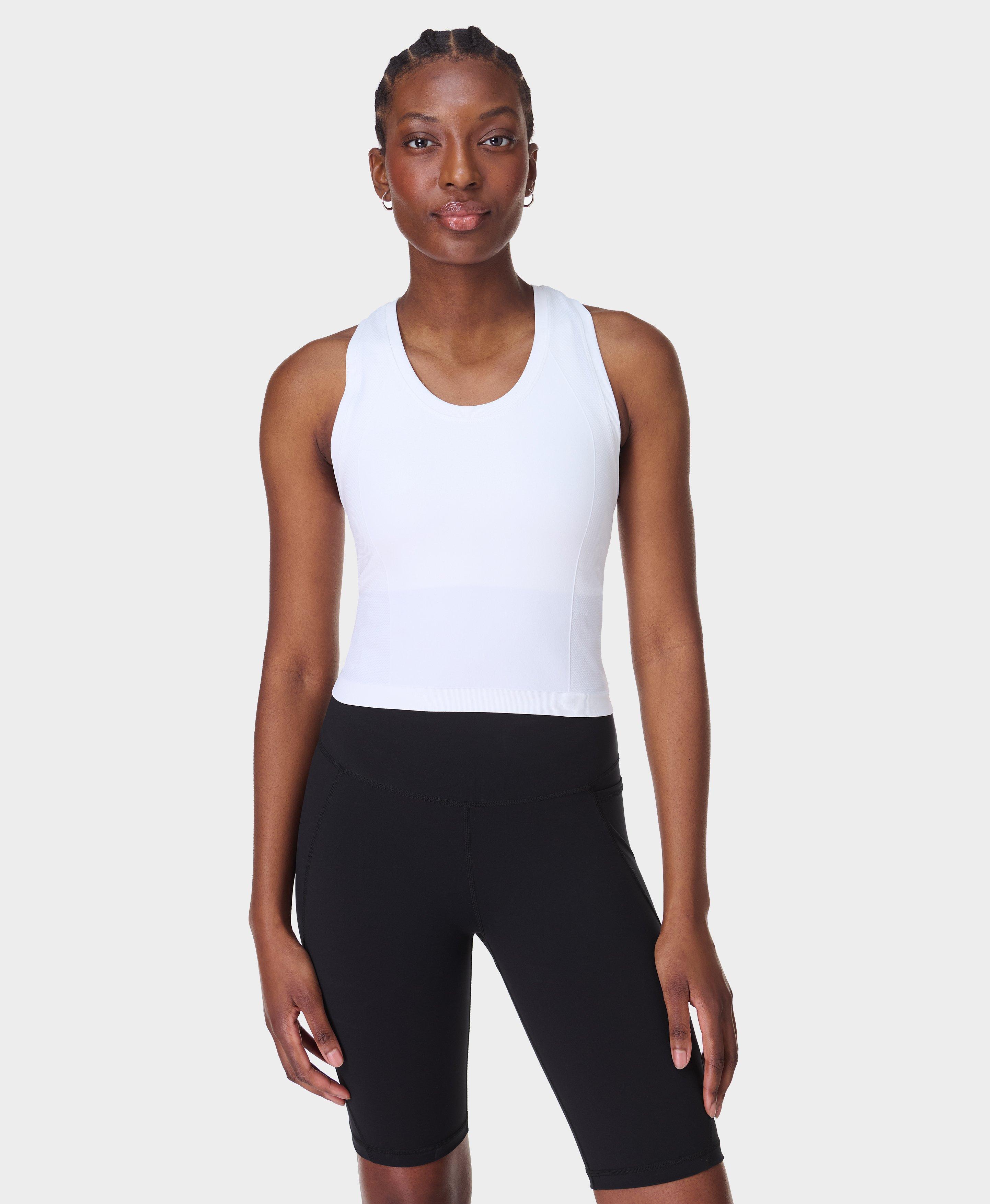 Power Seamless Short Sleeve Crop Top - White