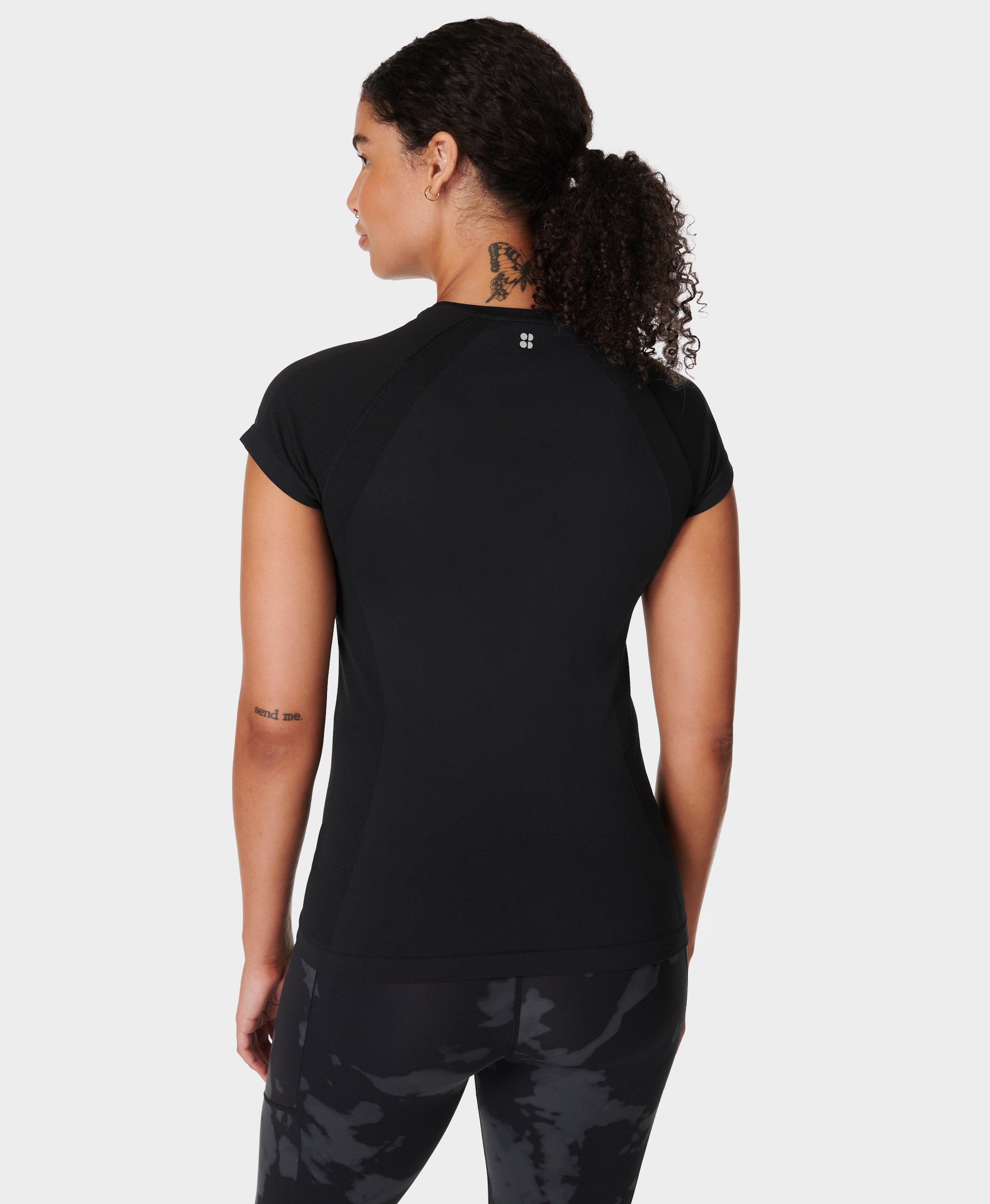 Athlete Seamless Gym T-Shirt - Black, Women's T-Shirts