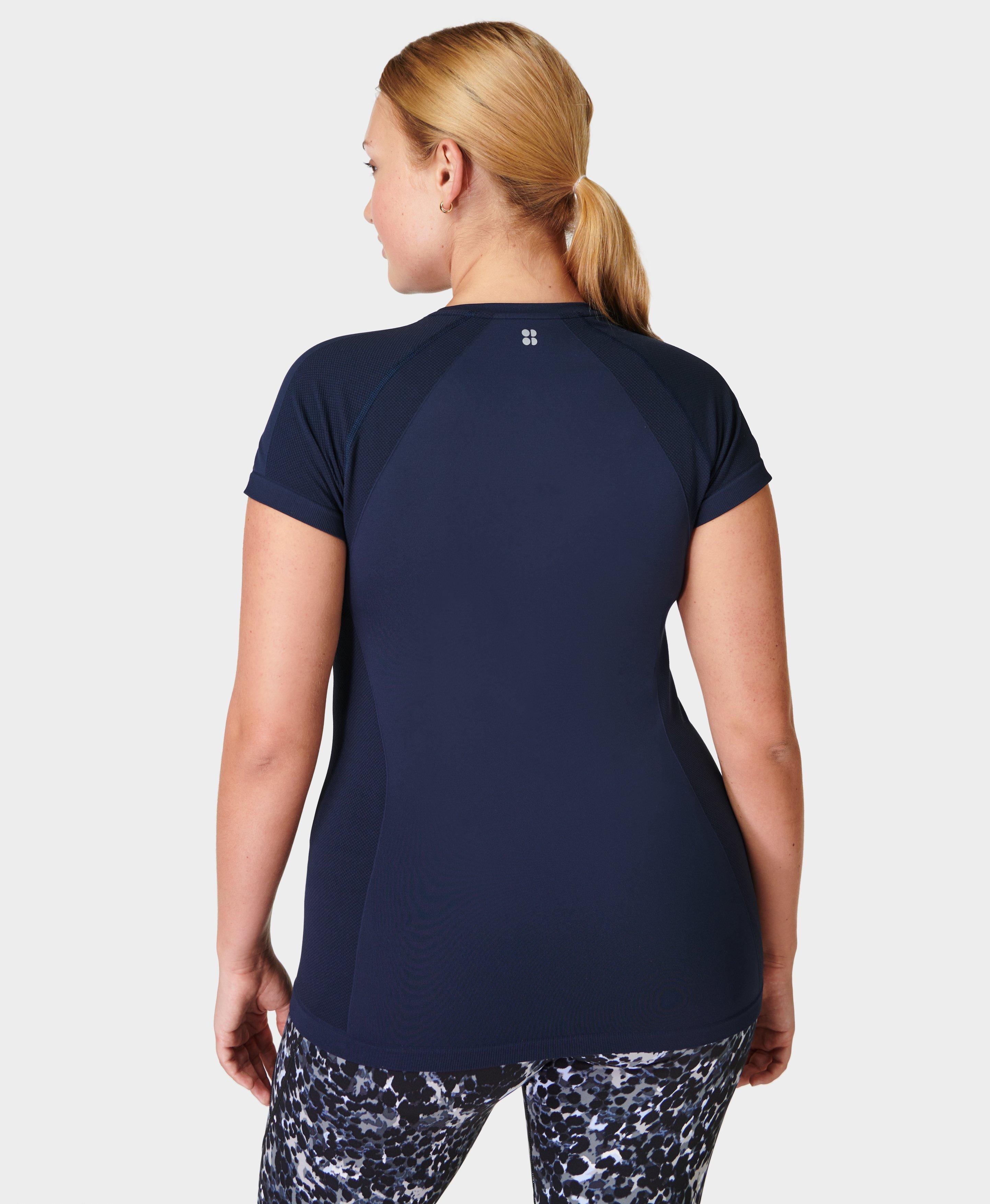 Infinite Seamless T-Shirt - Prussian Blue, Women's Gym T-Shirt