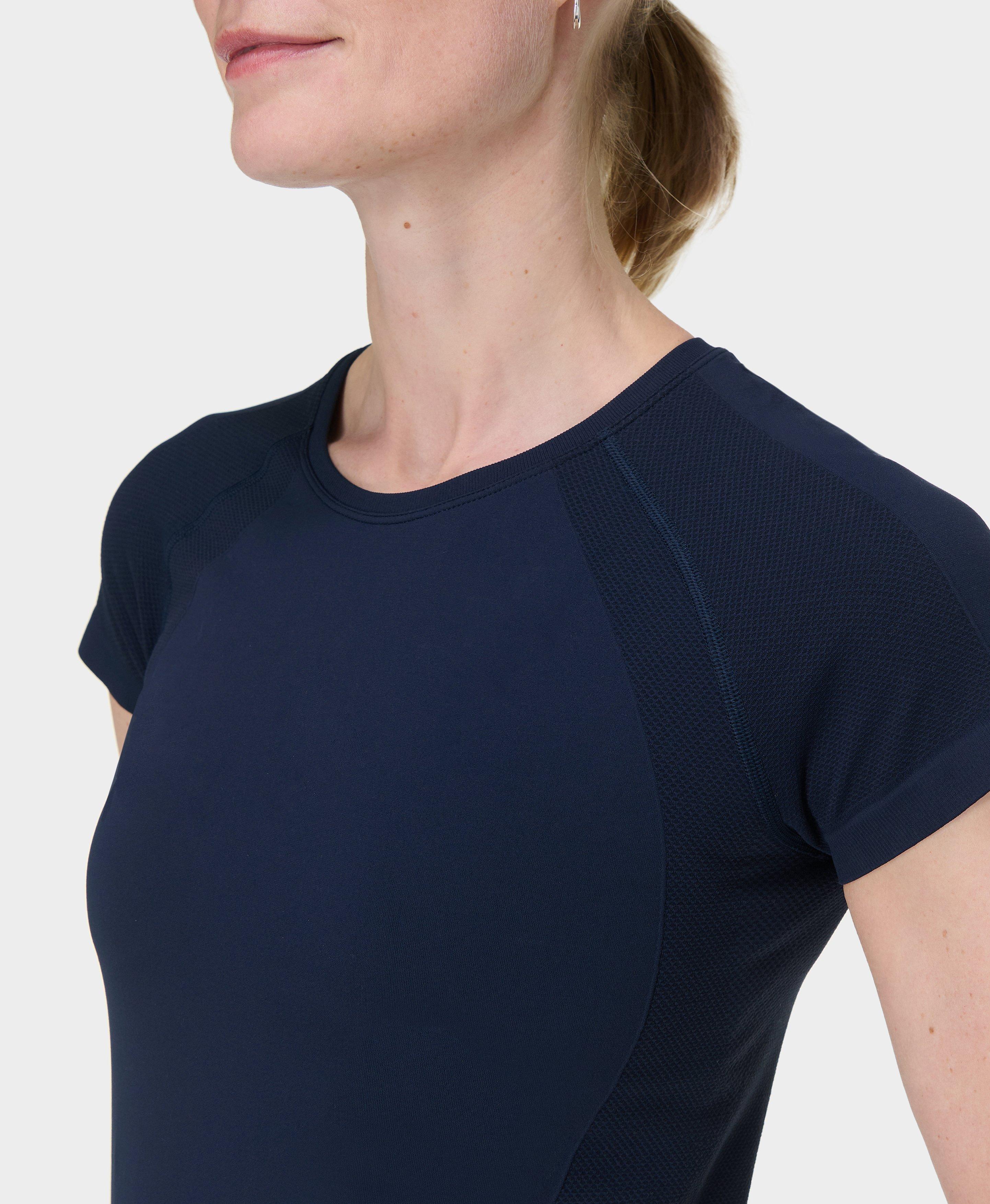 Athlete Seamless Workout Tee - Navy Blue