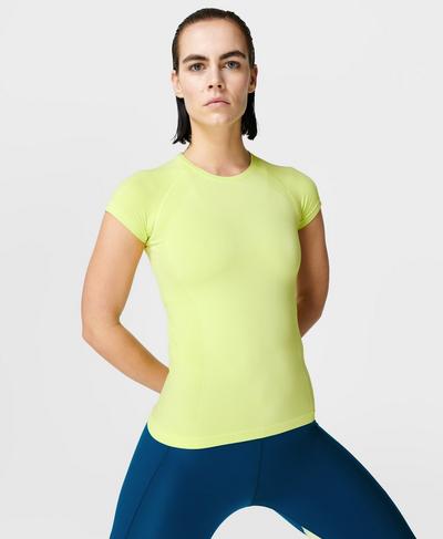 Athlete Seamless Gym T-Shirt, Pomelo Green | Sweaty Betty
