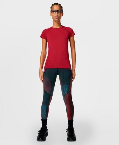 Athlete Seamless Workout T-Shirt, Vine Red | Sweaty Betty