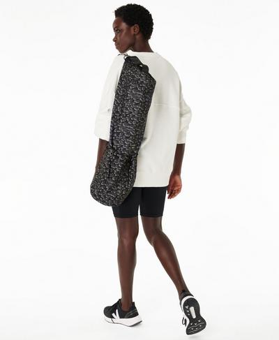 Yoga Mat Bag, Grey Leopard Print | Sweaty Betty